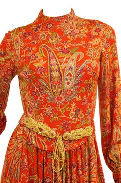 1970s Shannon Rodgers for Jerry Silverman Red Aesthetic Maxi Dress