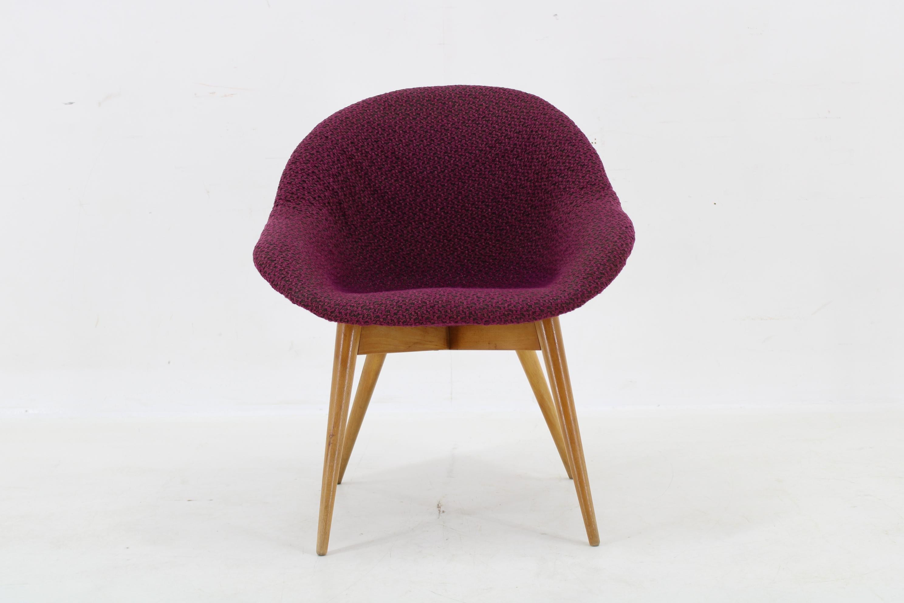 Mid-Century moderno Sedia Shell Beeche degli anni '70, Cecoslovacchia in vendita