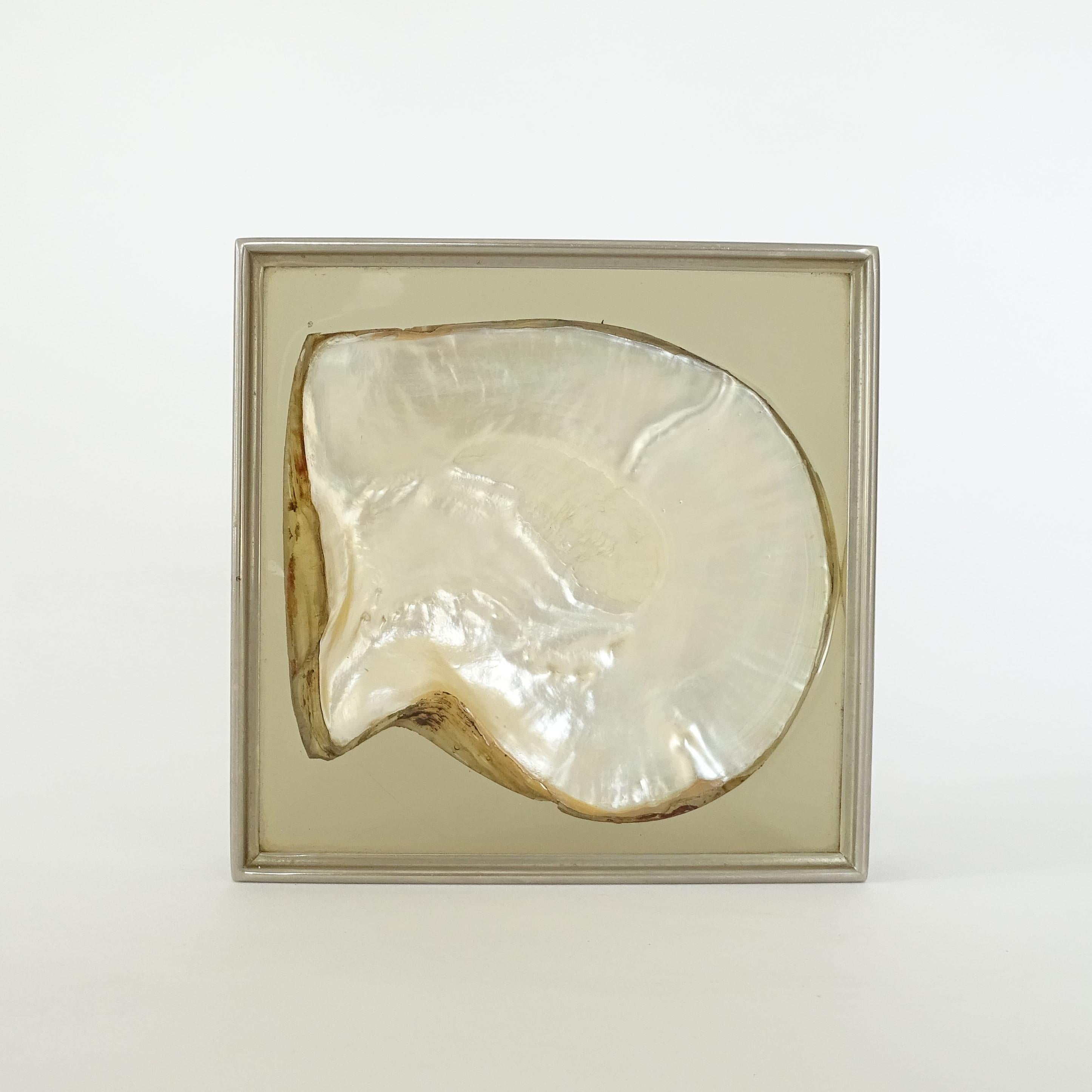 1970s Shell in resin with a steel frame vide poche. In Excellent Condition For Sale In Milan, IT