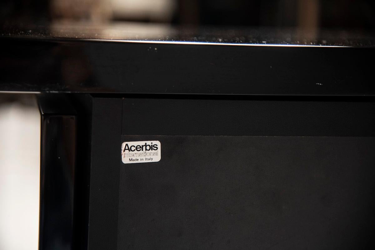 Credenza Sheraton Acerbis laccata nera anni '70 L 282 cm 4