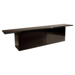 1970s Sheraton Acerbis Black Lacquered Sideboard L 282cm