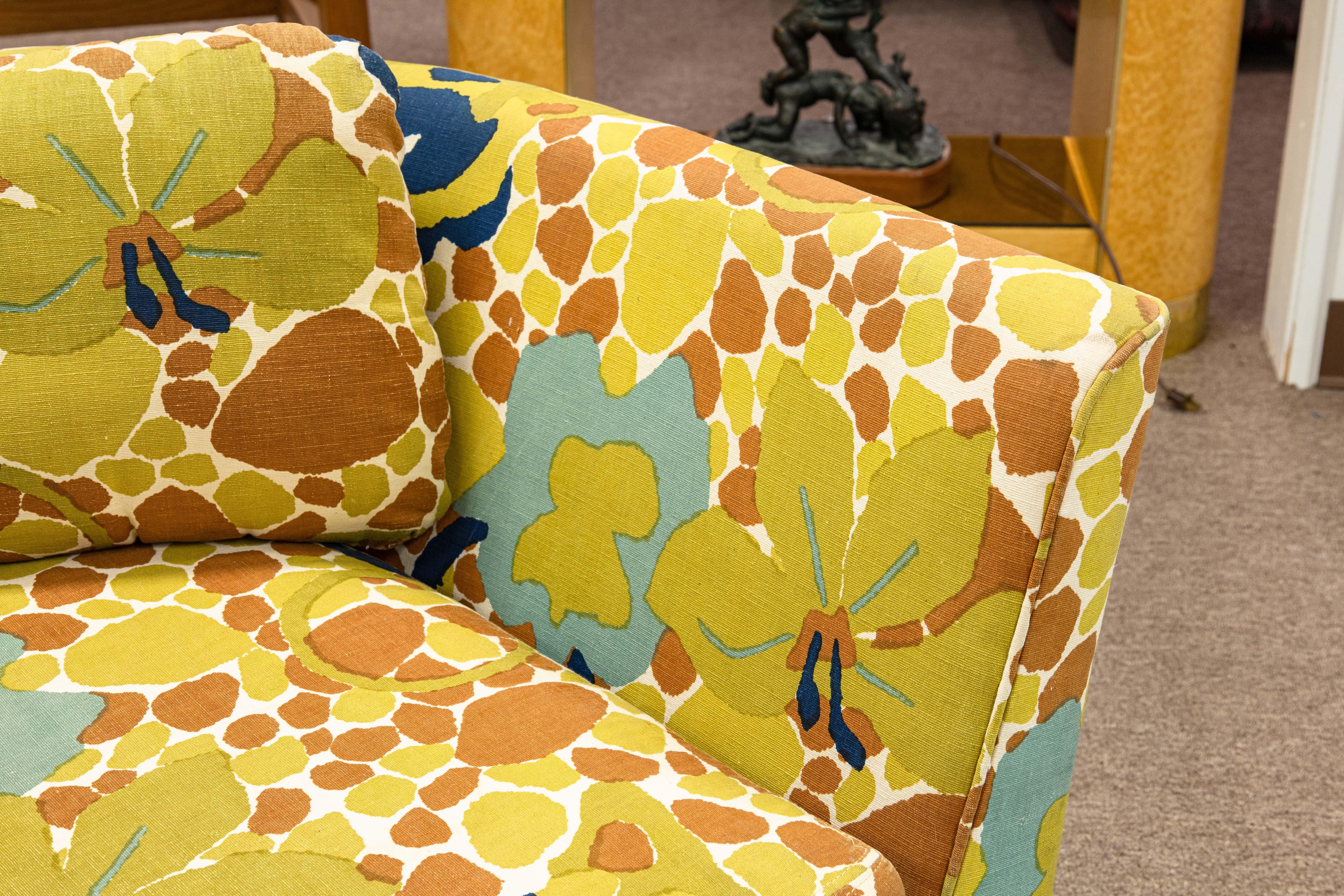 1970s Sherrill Furniture Co Milo Baughman Style Colorful 3 Piece Sofa Sectional In Good Condition In Keego Harbor, MI