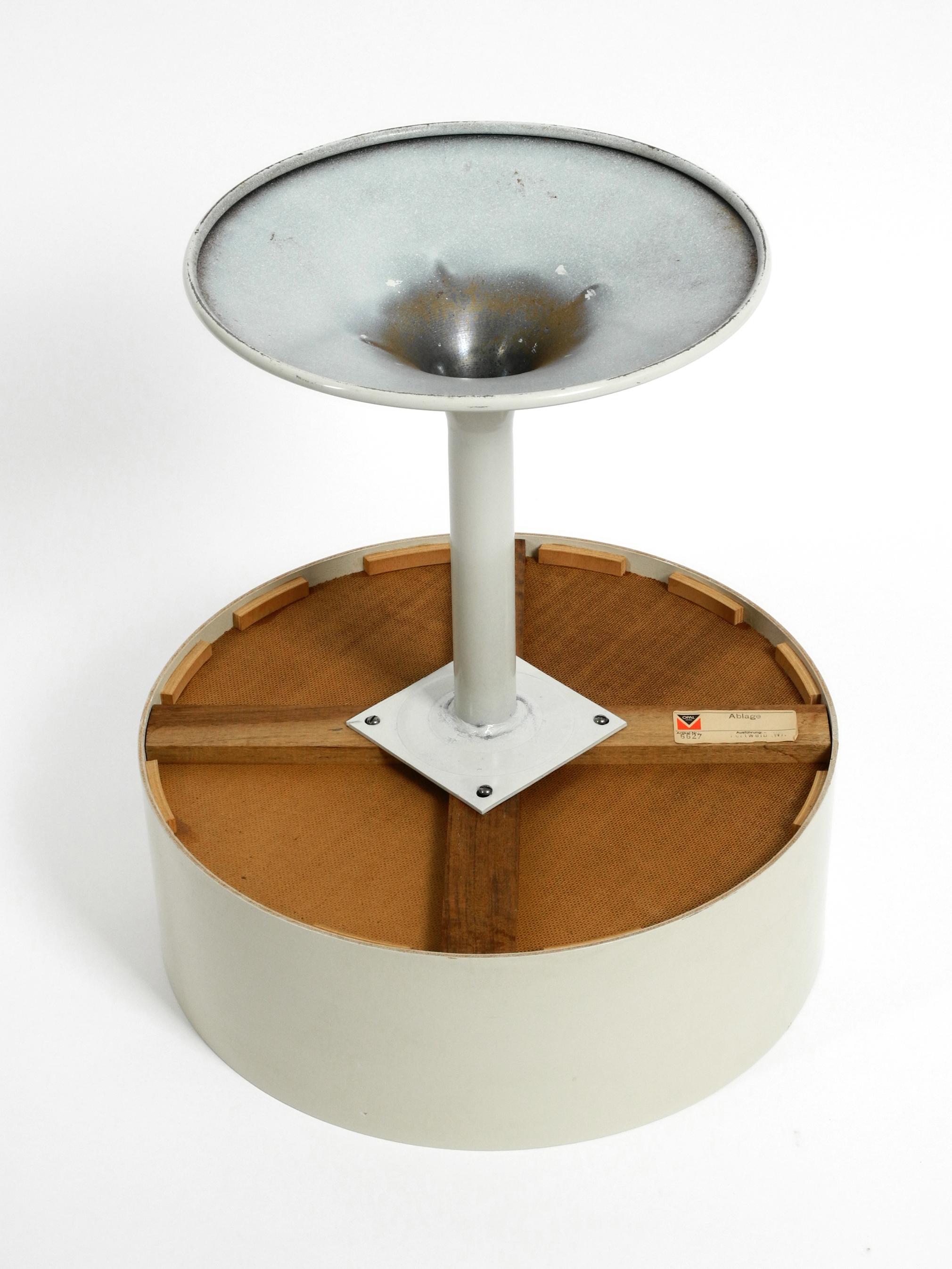1970s Side Table in Pop Art Space Age Design with Smoked Glass Top by Opal Möbel 1