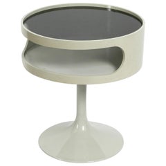 1970s Side Table in Pop Art Space Age Design with Smoked Glass Top by Opal Möbel