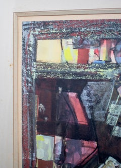 aquarelle de style contemporain signée des années 1970 avec cadre