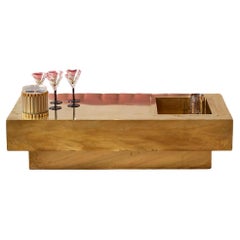 1970s Signed Gabriella Crespi Brass Cocktail Table