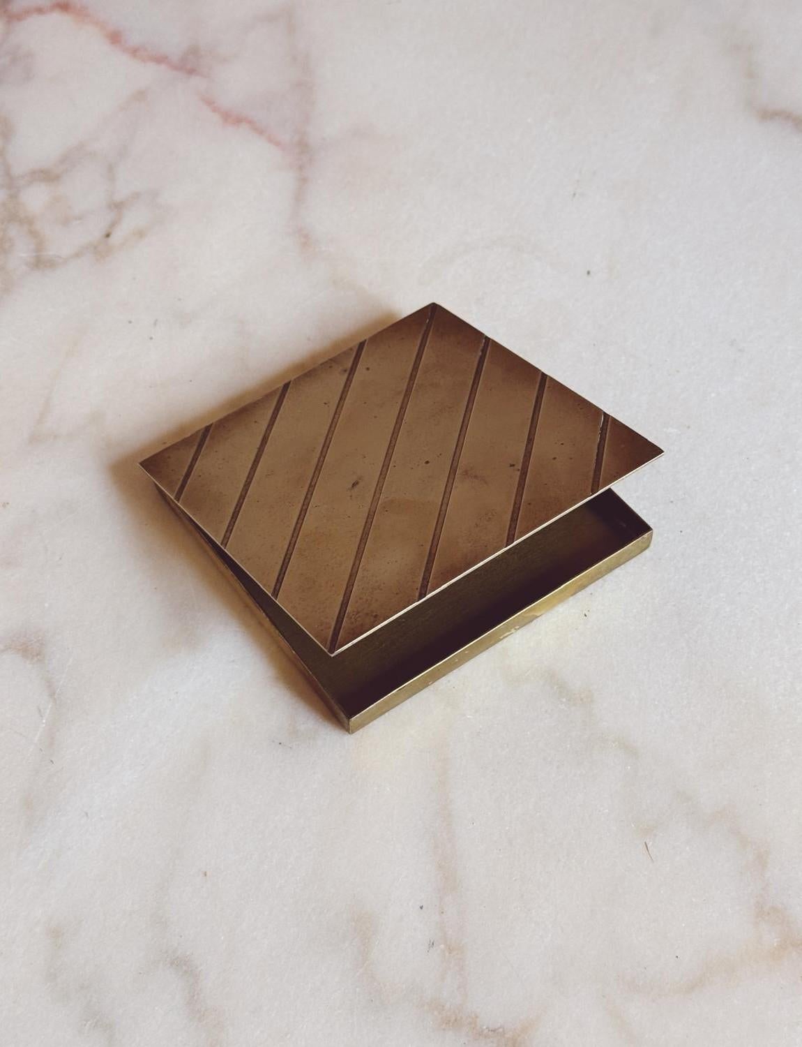 Brass 1970s Signed Gabriella Crespi Cigarette Case For Sale