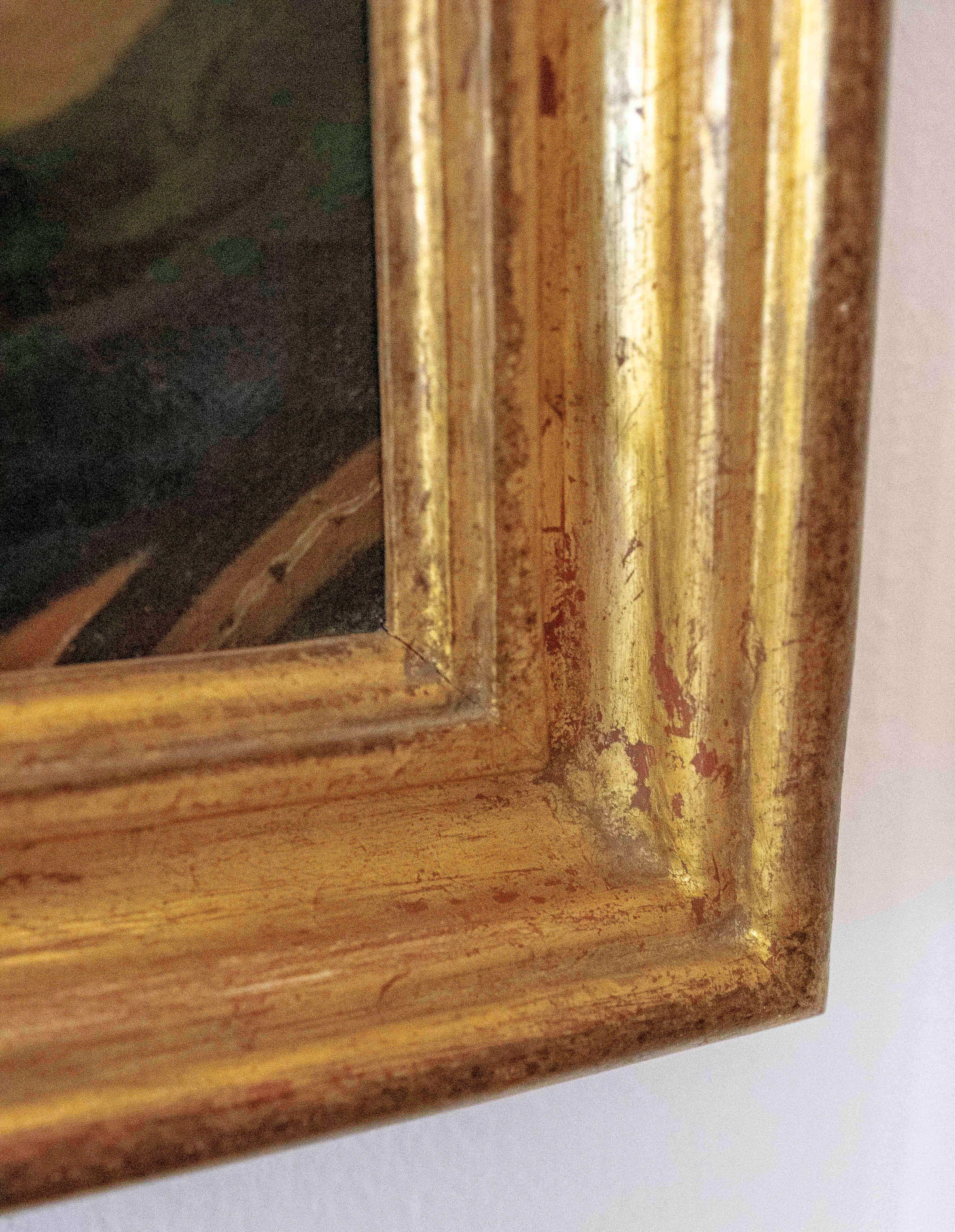 Pittura firmata degli anni '70 raffigurante un ritratto di una donna priva di sensi di colpa in vendita 2
