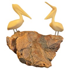 1970's Signed Pelican Sculpture by artist John Perry