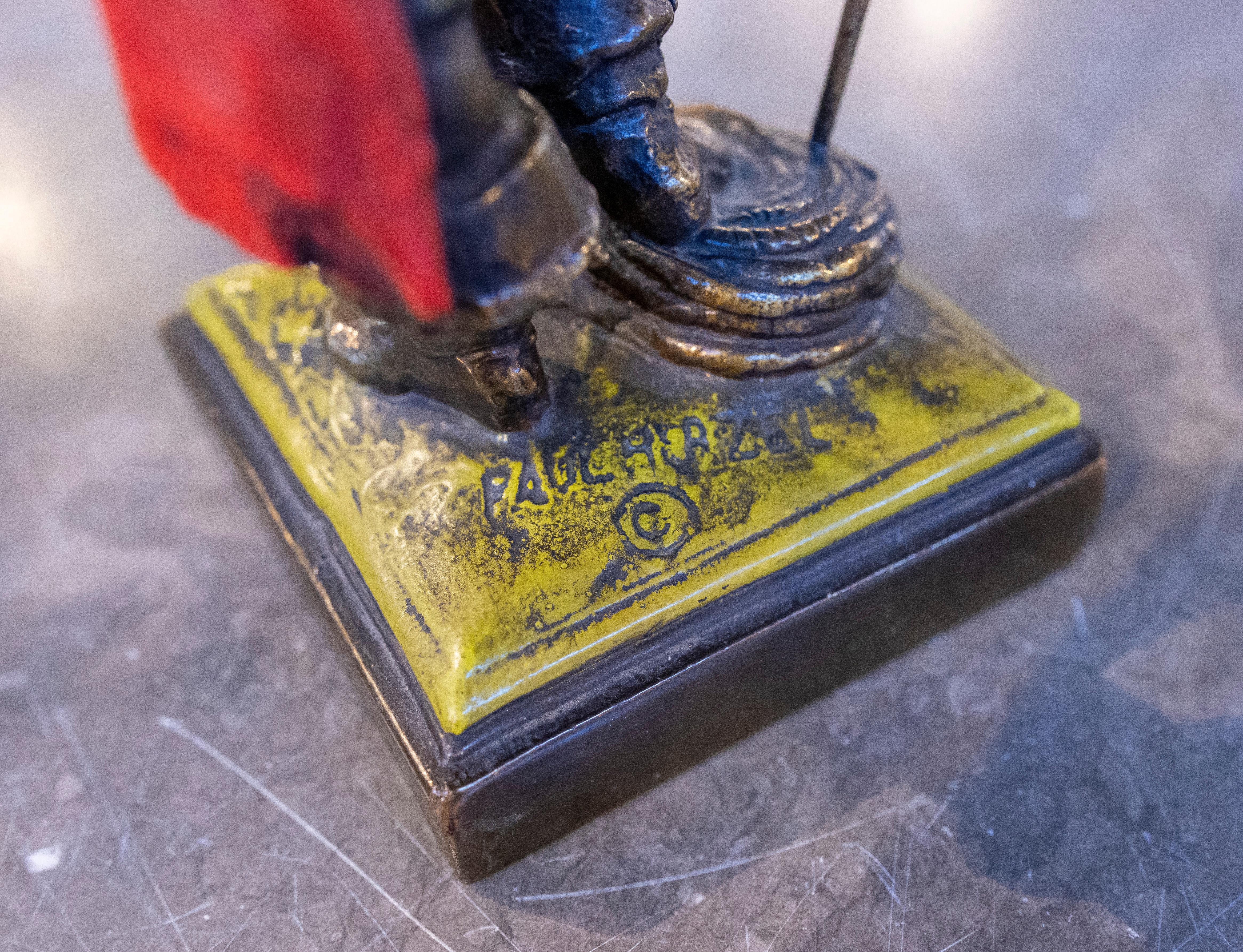 1970s Signed Polychrome Bronze Pirate Sculpture 2