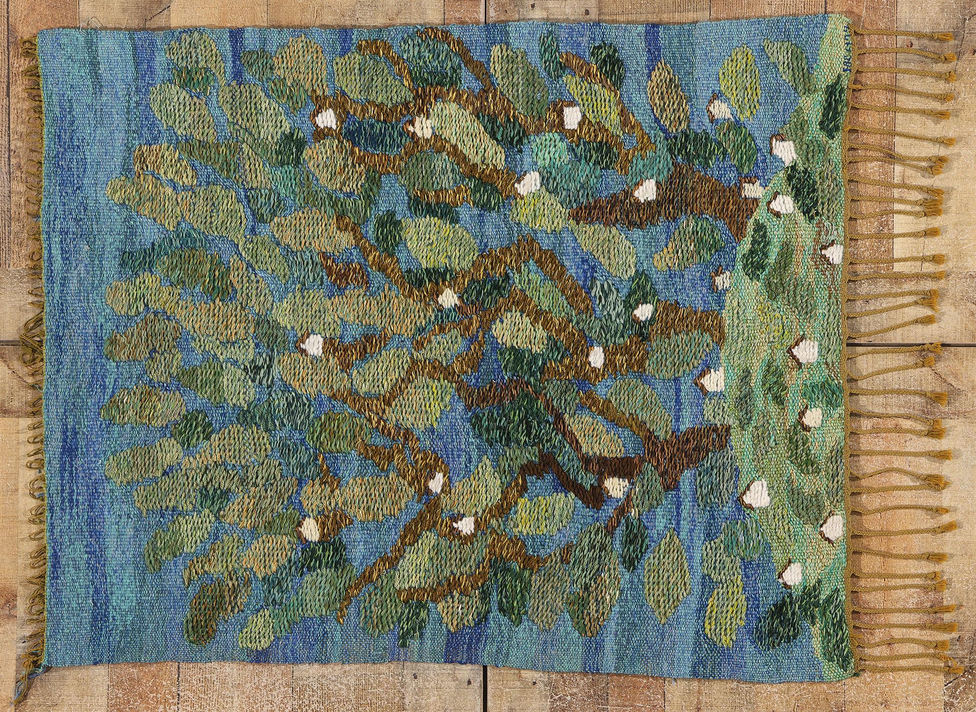 1970s Signed Vintage Scandinavian Swedish Tapestry Flamskväv Skånian For Sale 3