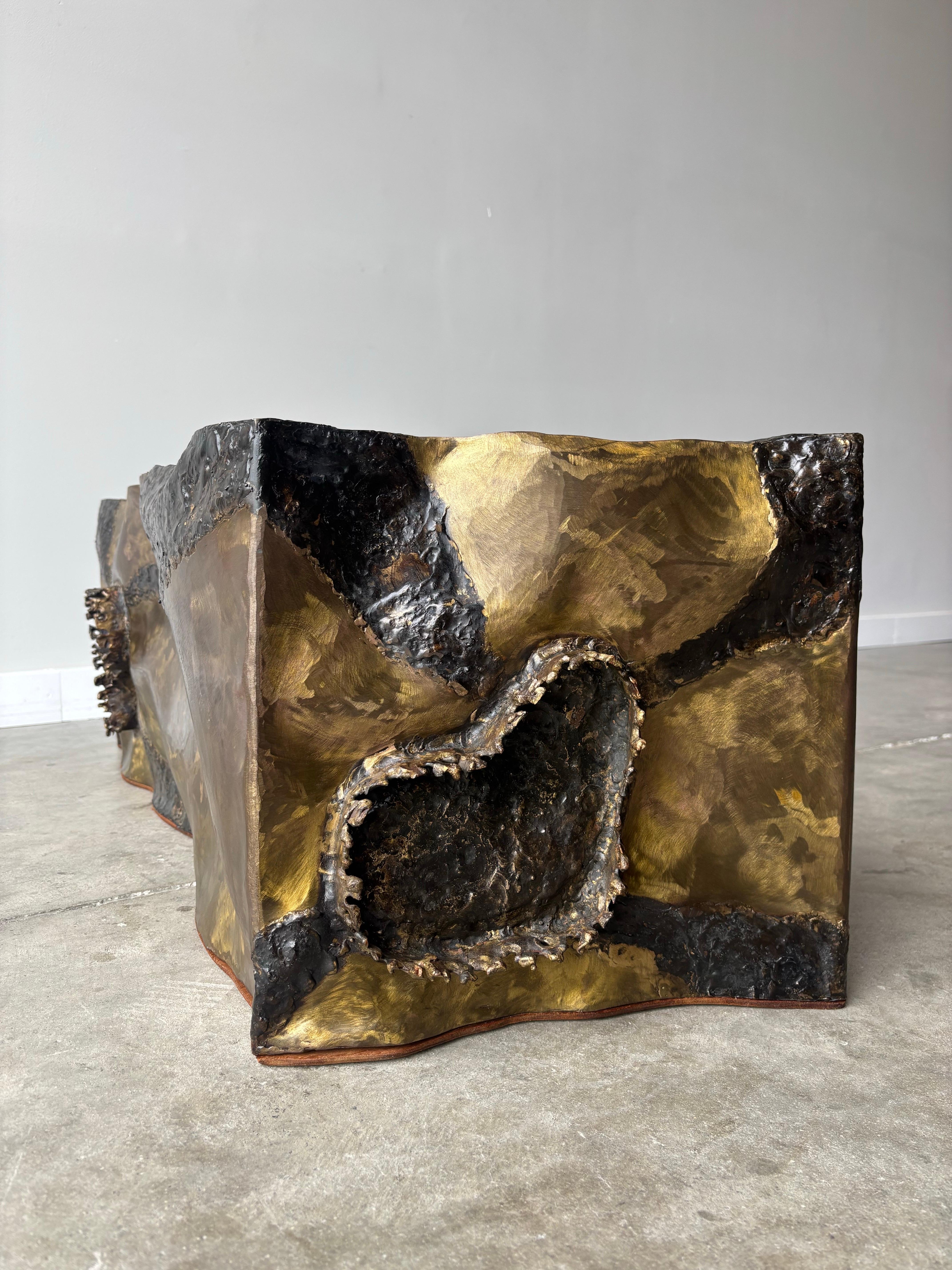 1970 Silas Seandel Bronze Sculptural Coffee Table, Signed en vente 2