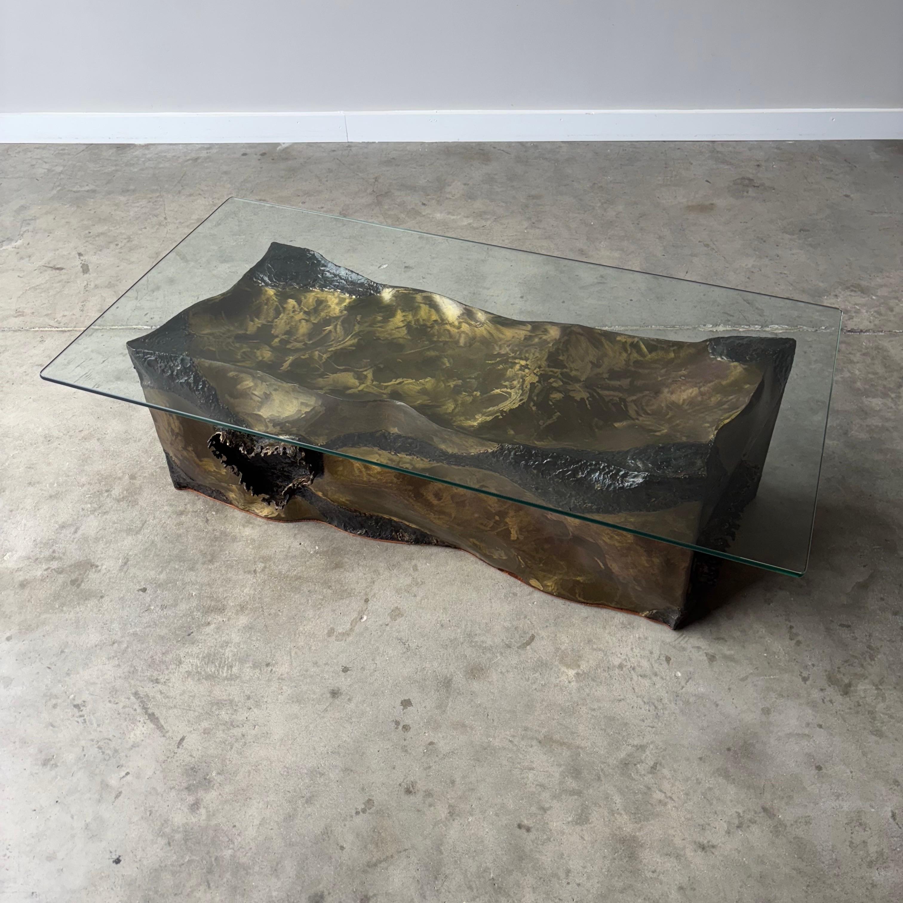 1970 Silas Seandel Bronze Sculptural Coffee Table, Signed en vente 4