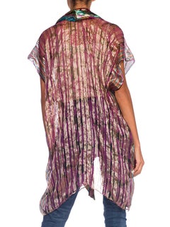 1970s Silk and Rainbow Disco Lurex Duster Vest