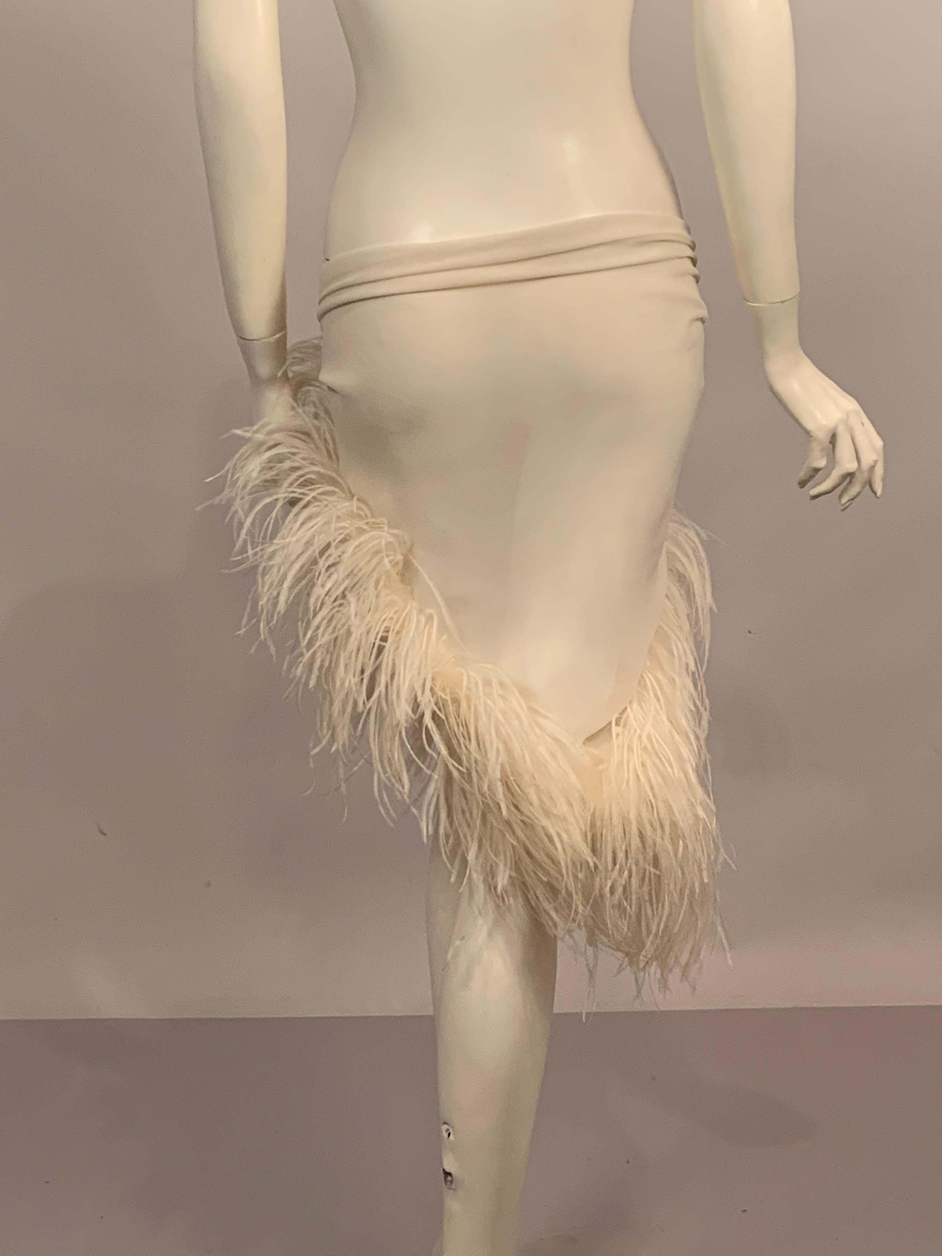 Women's 1970's Silk Crepe and Ostrich Feather Shawl or Hip Wrap from  Lord & Taylor