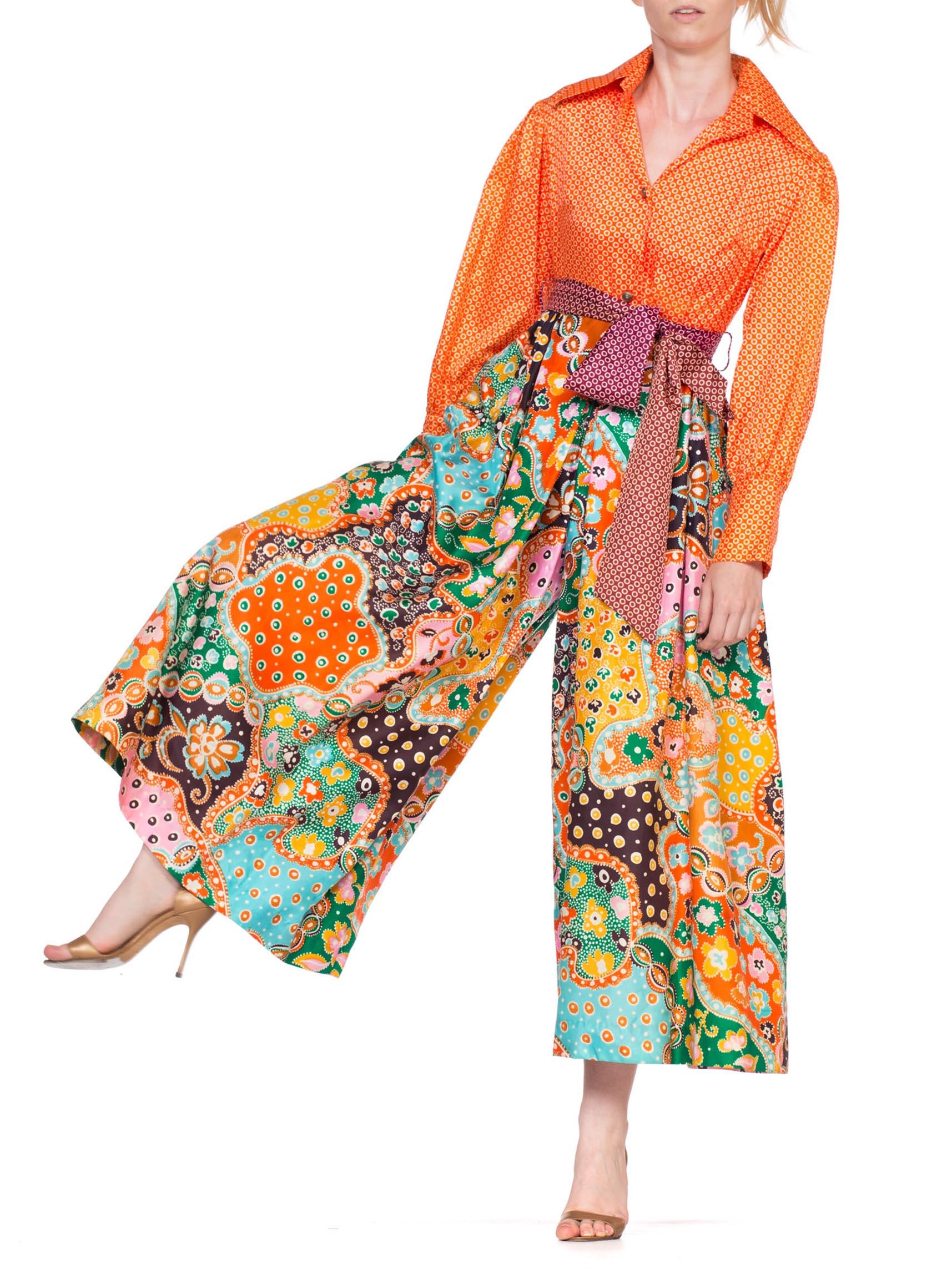 Women's 1970's Silky Psychedelic Jumpsuit