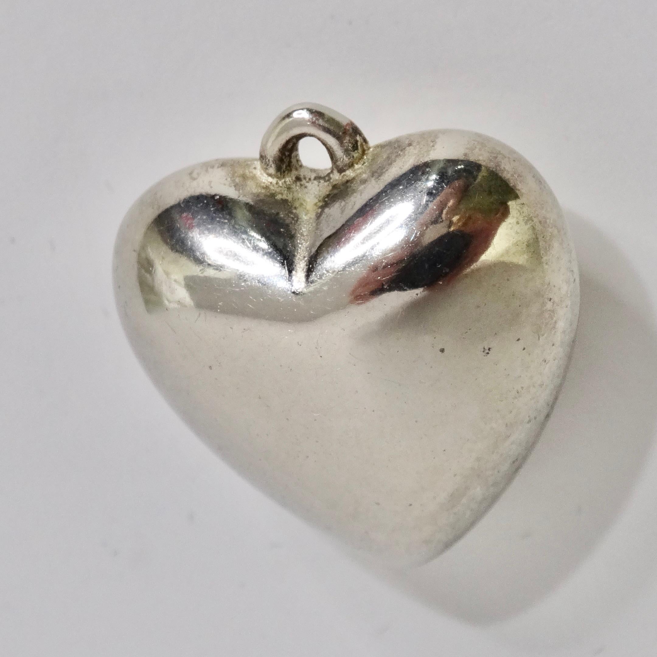 1970s Silver 925 Heart Pendant In Good Condition For Sale In Scottsdale, AZ