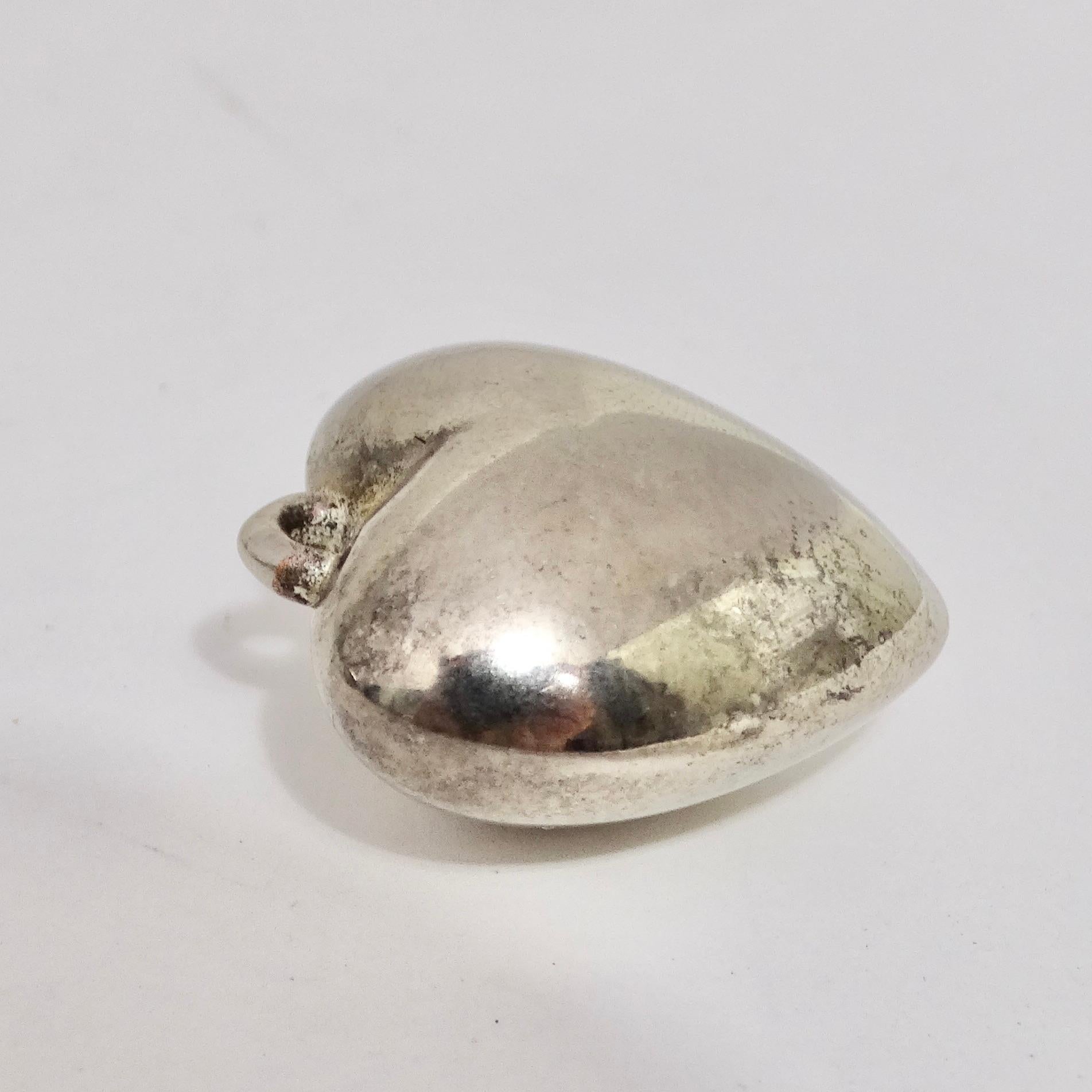 1970 Pendentif en forme de coeur en A Silver 925 en vente 2