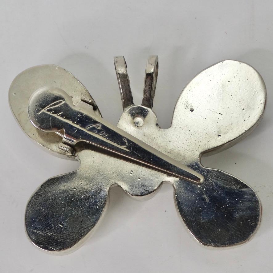 1970s Silver Butterfly Hair Clip In Good Condition For Sale In Scottsdale, AZ