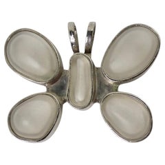 Vintage 1970s Silver Butterfly Hair Clip