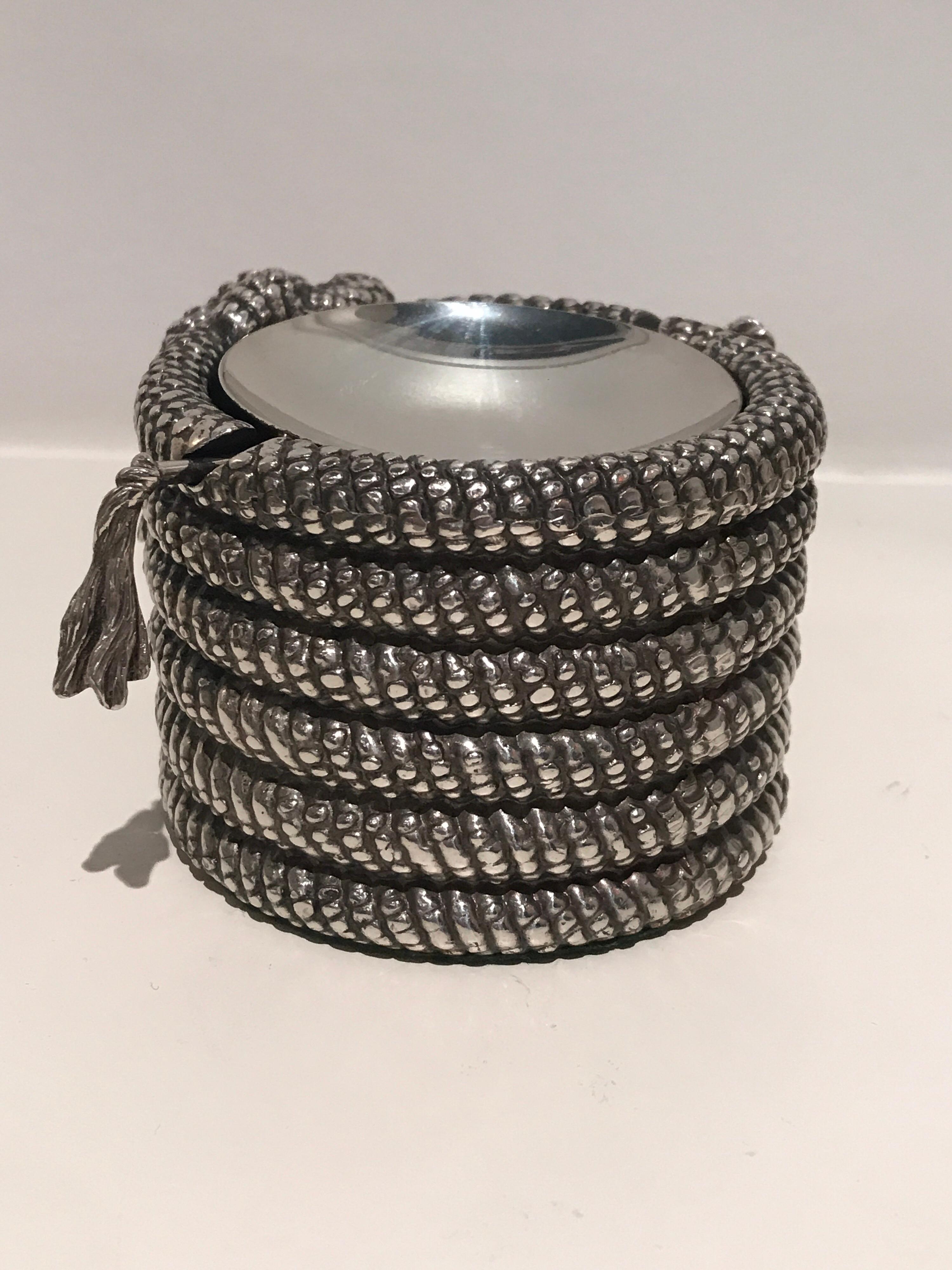 French 1970s Silver Cord Ashtray