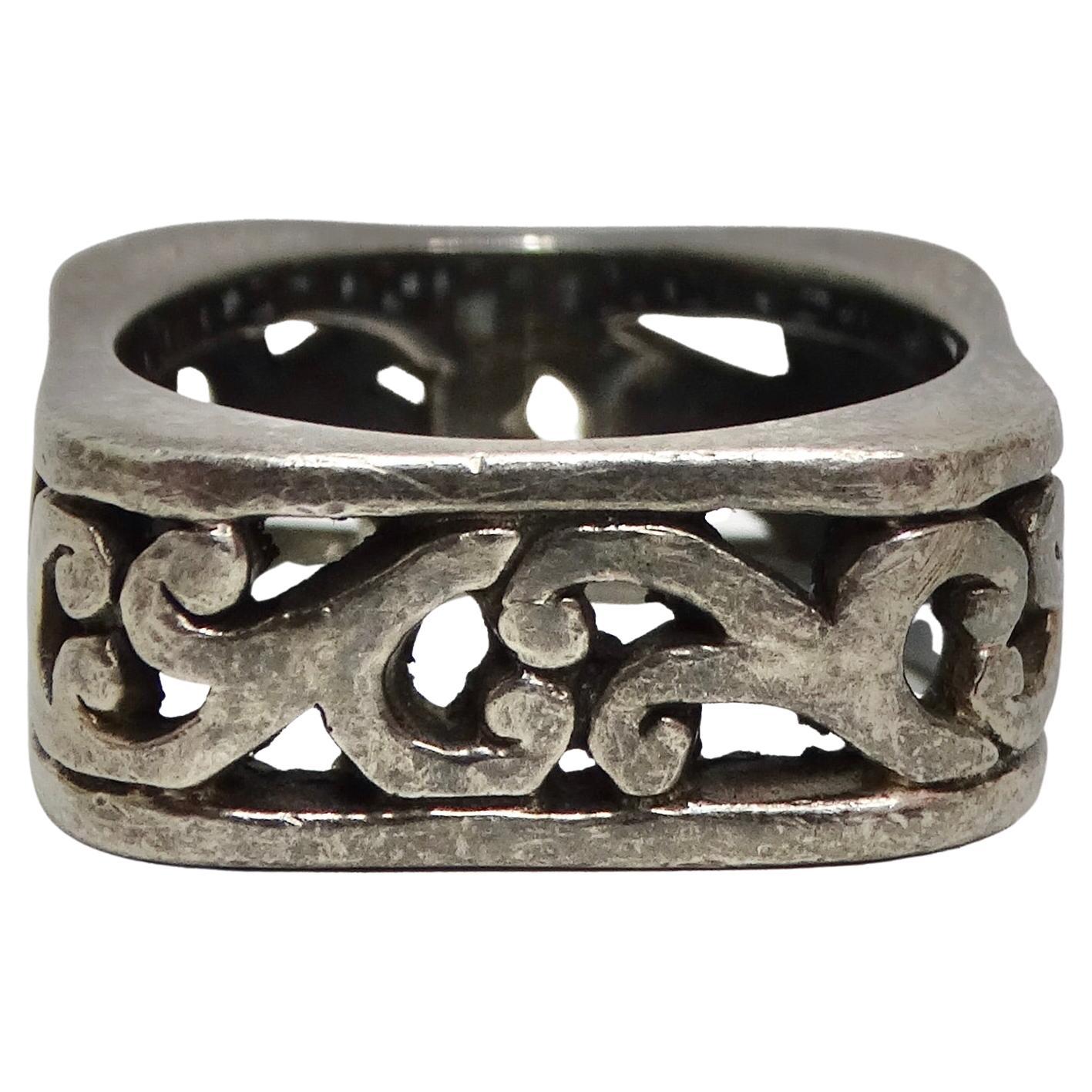 1970s Silver Engraved Ring