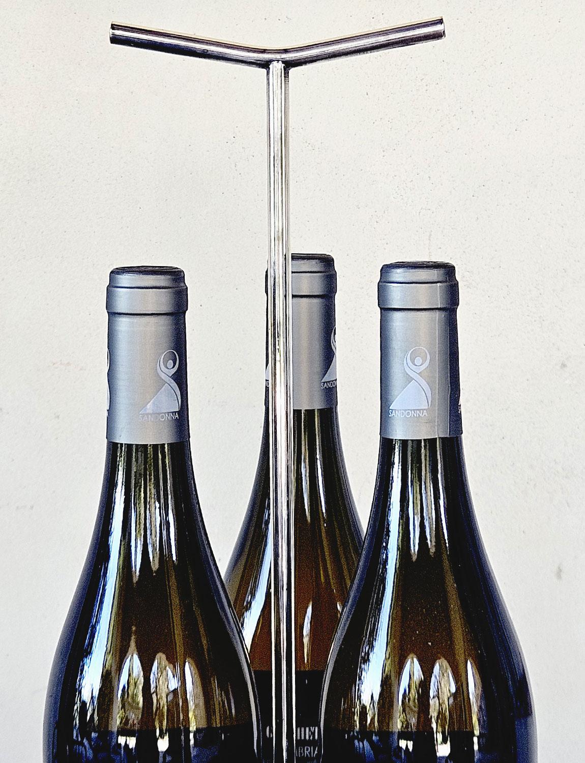 1970er Silber Lino Sabattini für Cristofle Dreifacher Weinflaschenhalter (Italienisch) im Angebot
