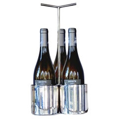 Retro 1970s Silver Lino Sabattini for Cristofle Triple Wine Bottle Holder