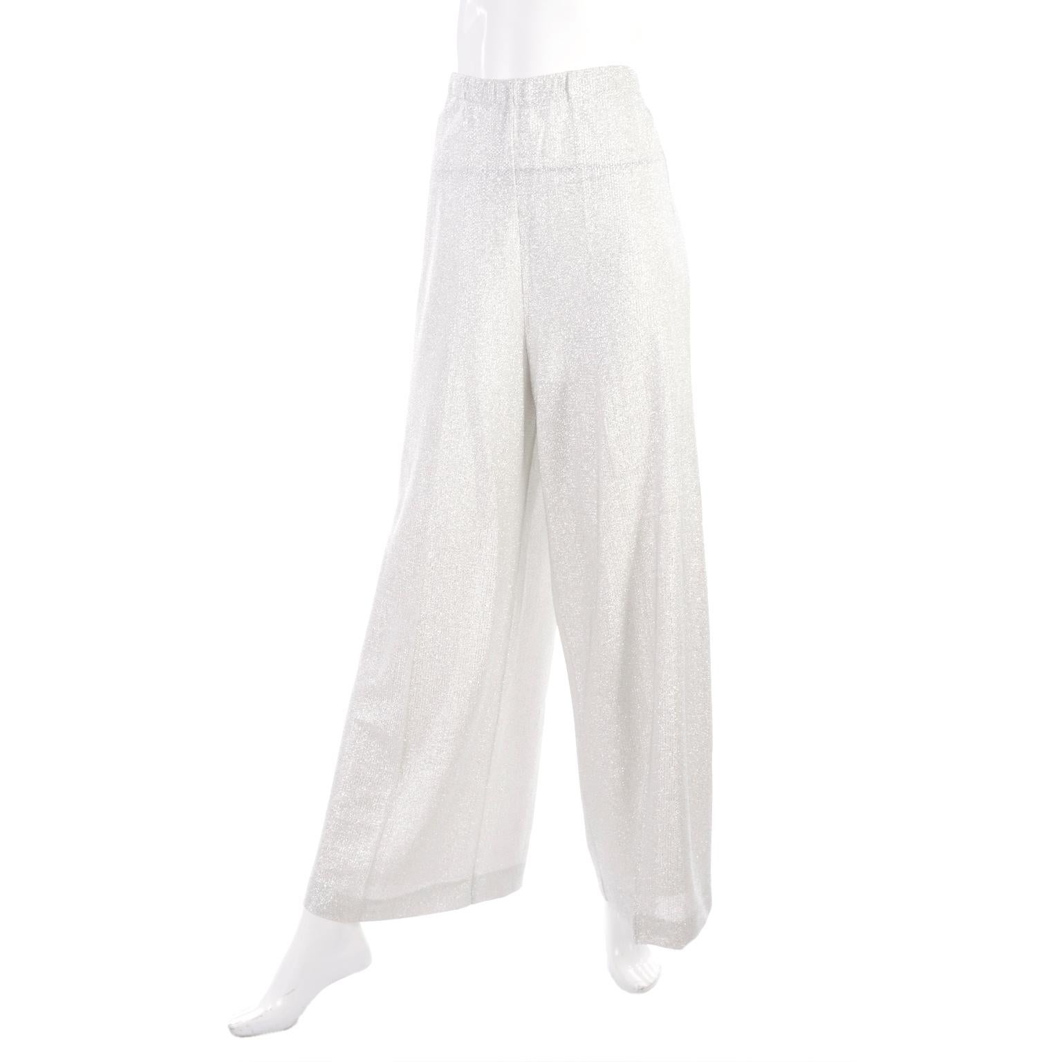 silver evening pants