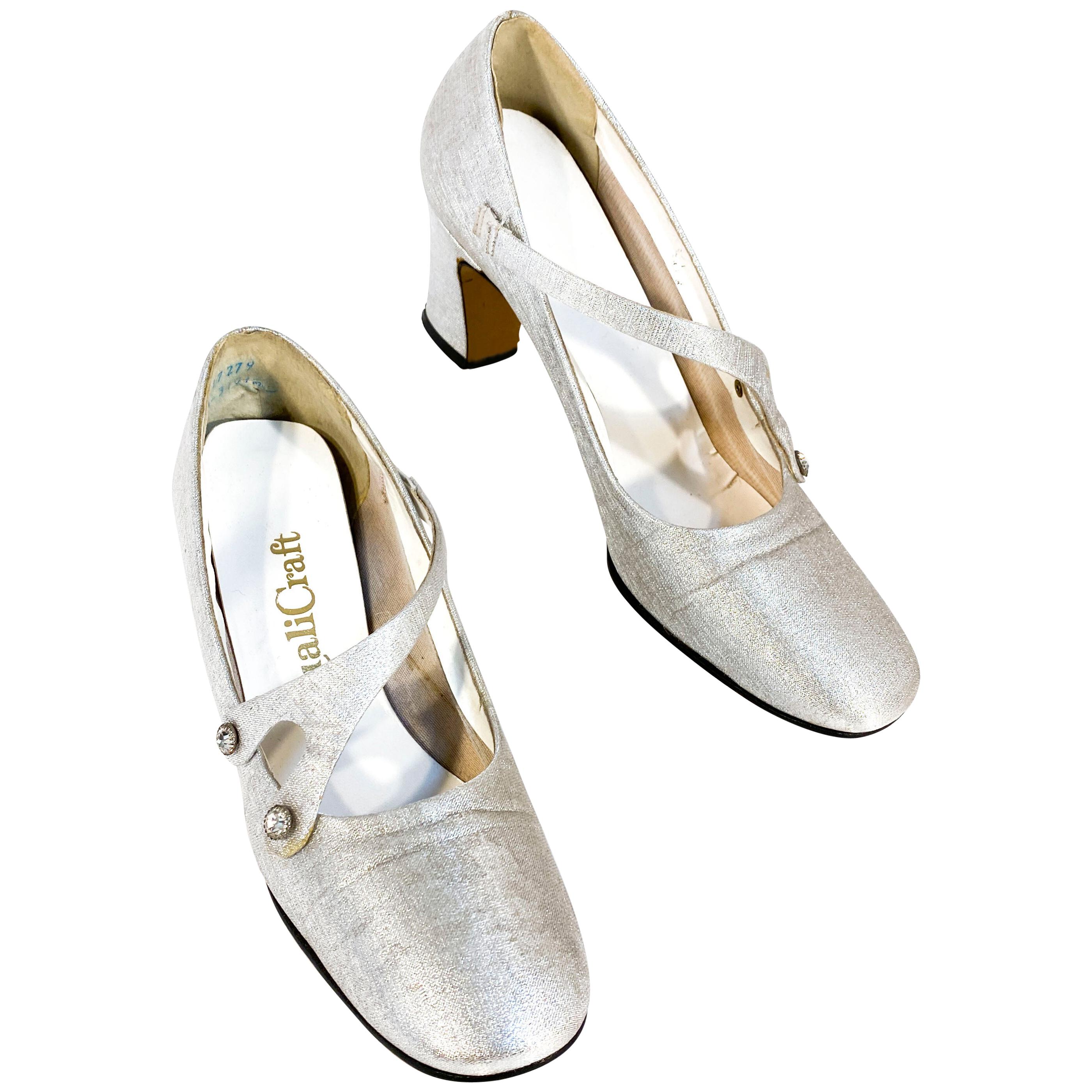 silver mary jane heels