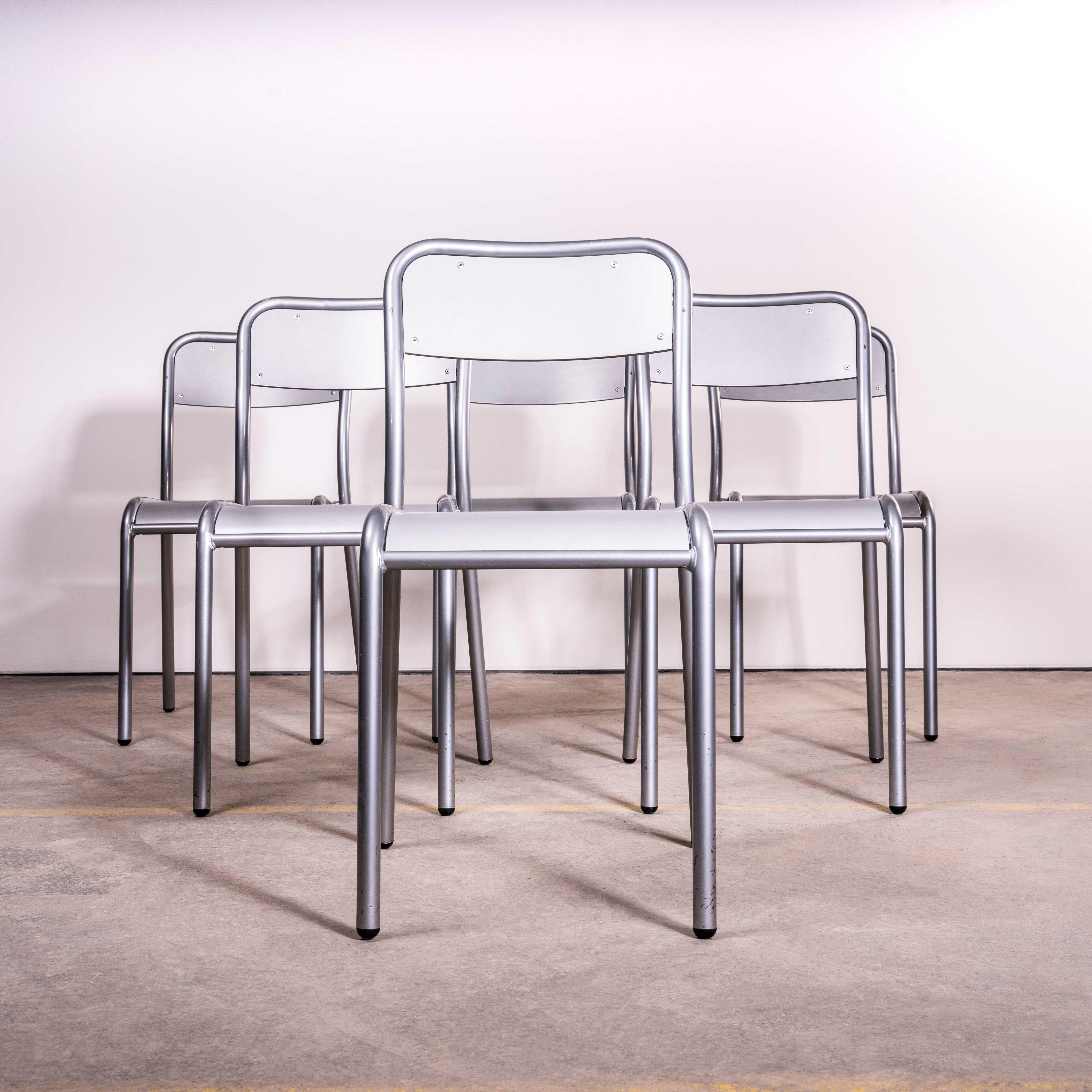 Late 20th Century 1970's Silver Mullca Stacking Dining Chairs - Large Quantity Available For Sale
