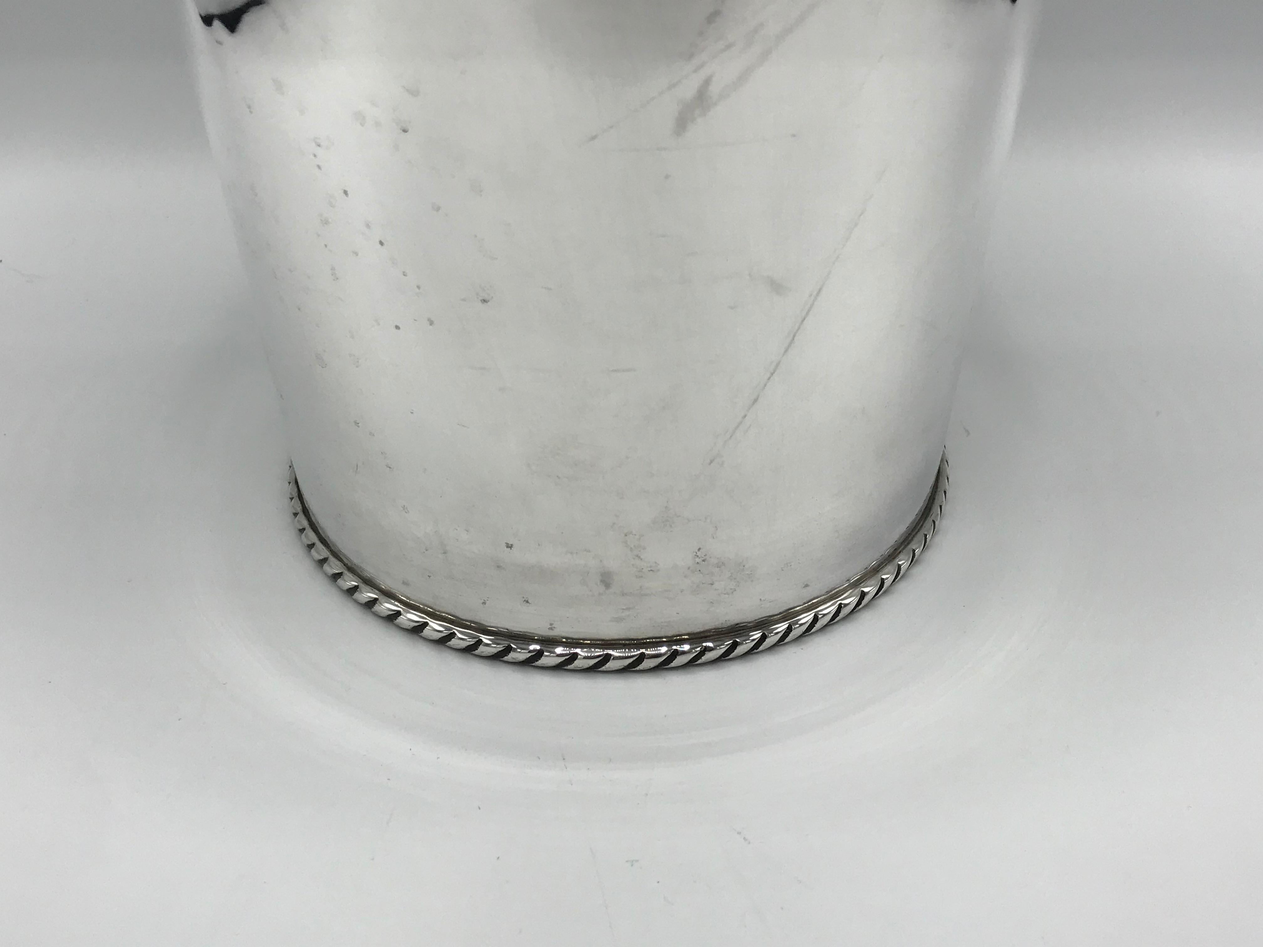 Polished 1970s Silver Plate Champagne Bucket with Rope Motif