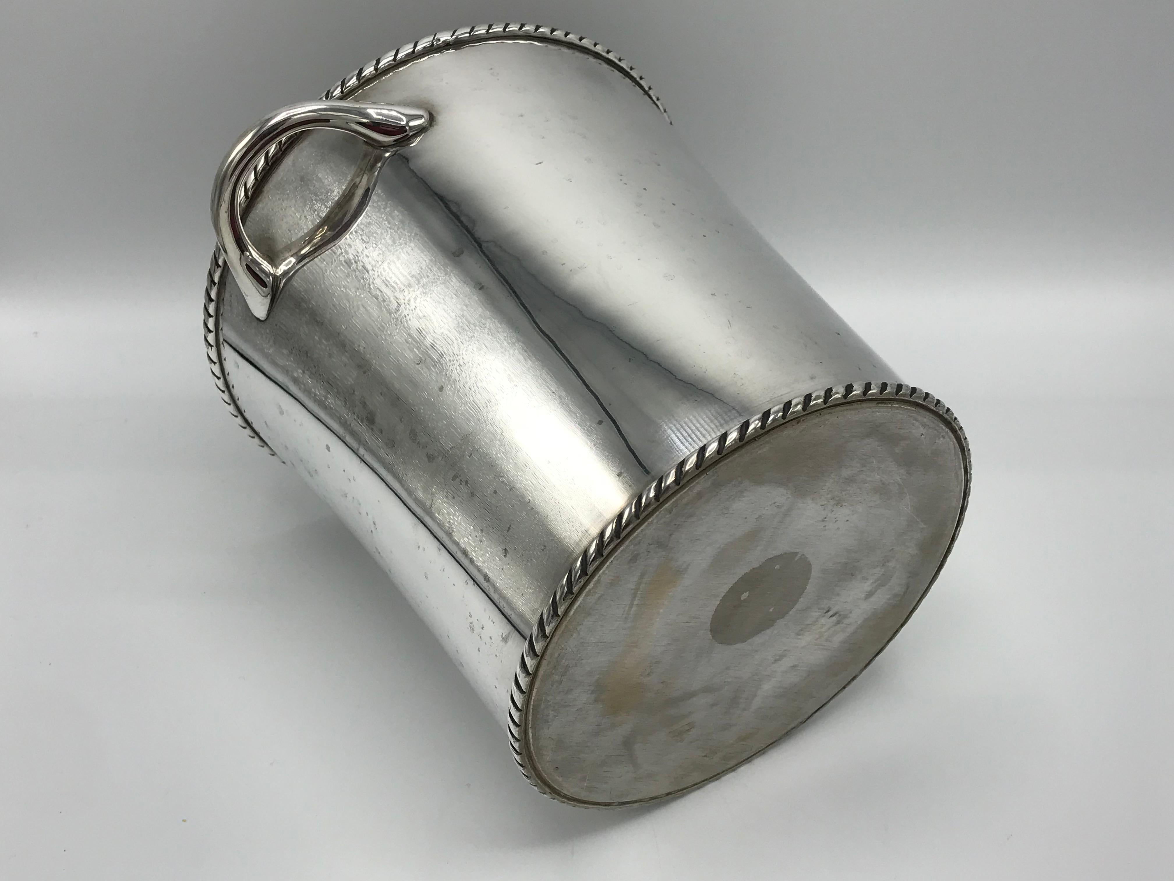 1970s Silver Plate Champagne Bucket with Rope Motif 3