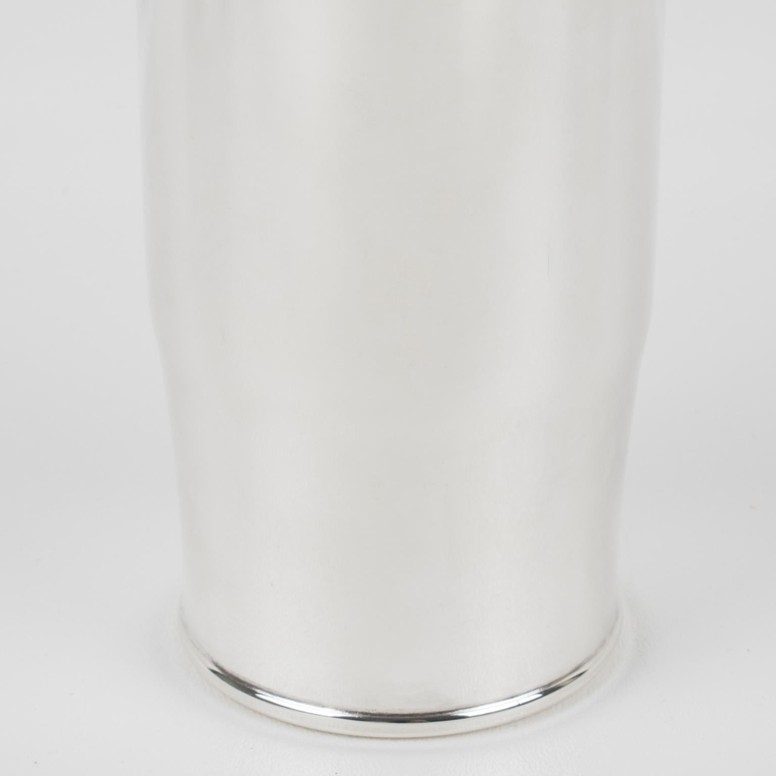 Late 20th Century 1970s Silver Plate Cocktail Shaker and Jigger by Bellini, Brazil