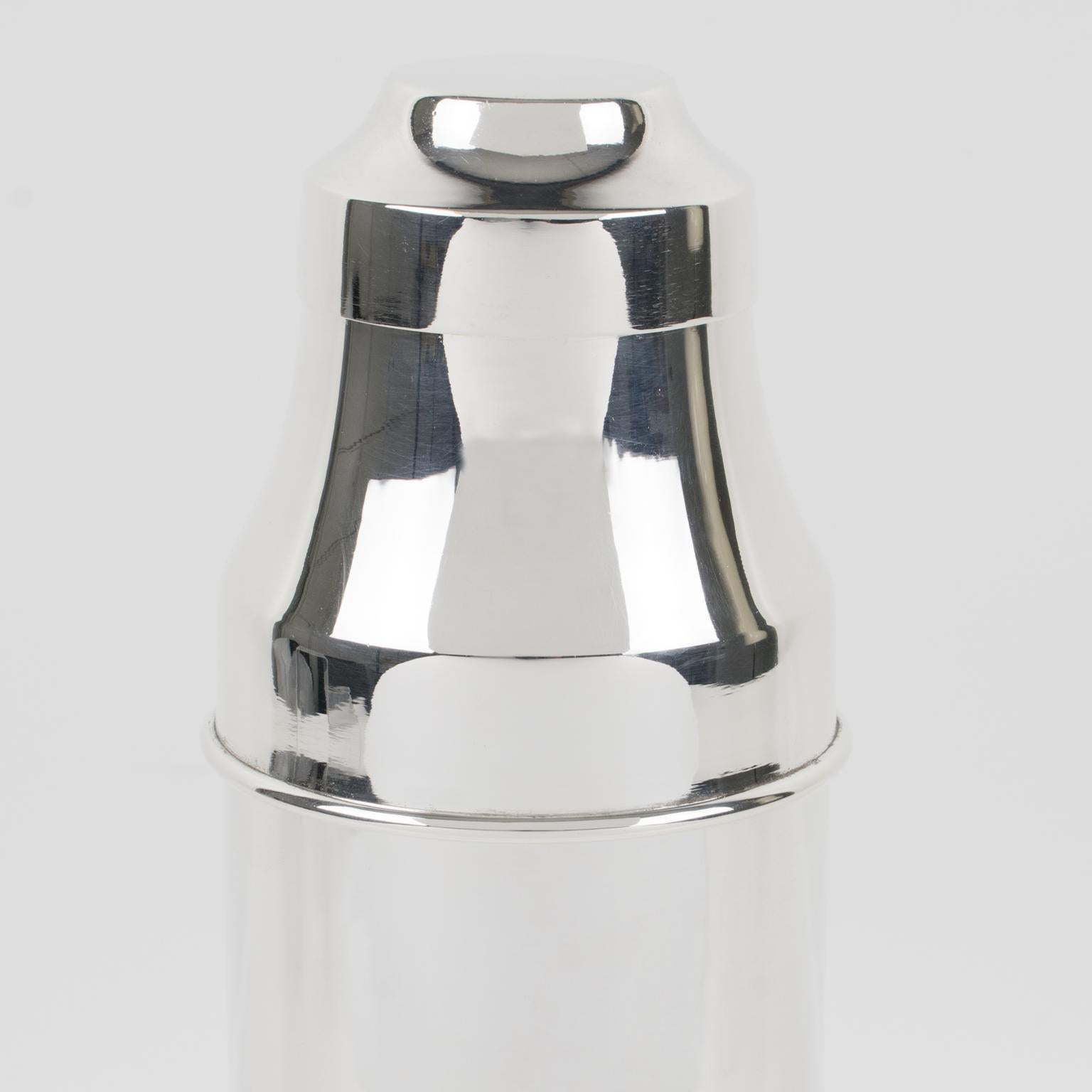 Metal 1970s Silver Plate Cocktail Shaker and Jigger by Bellini, Brazil