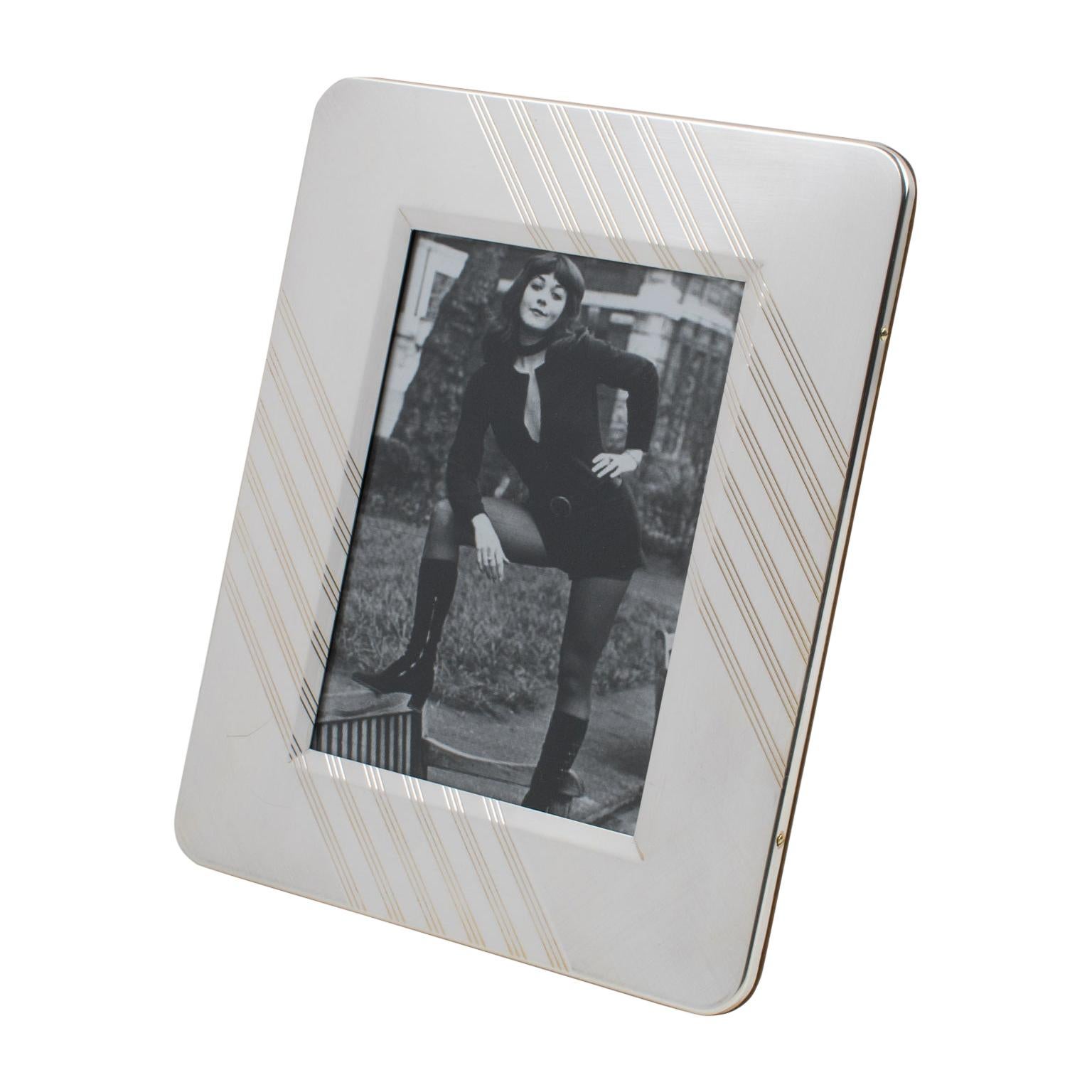 Wonderful Cartier Square Brass Snake Skin Picture Frame Made in Italy at 1stDibs