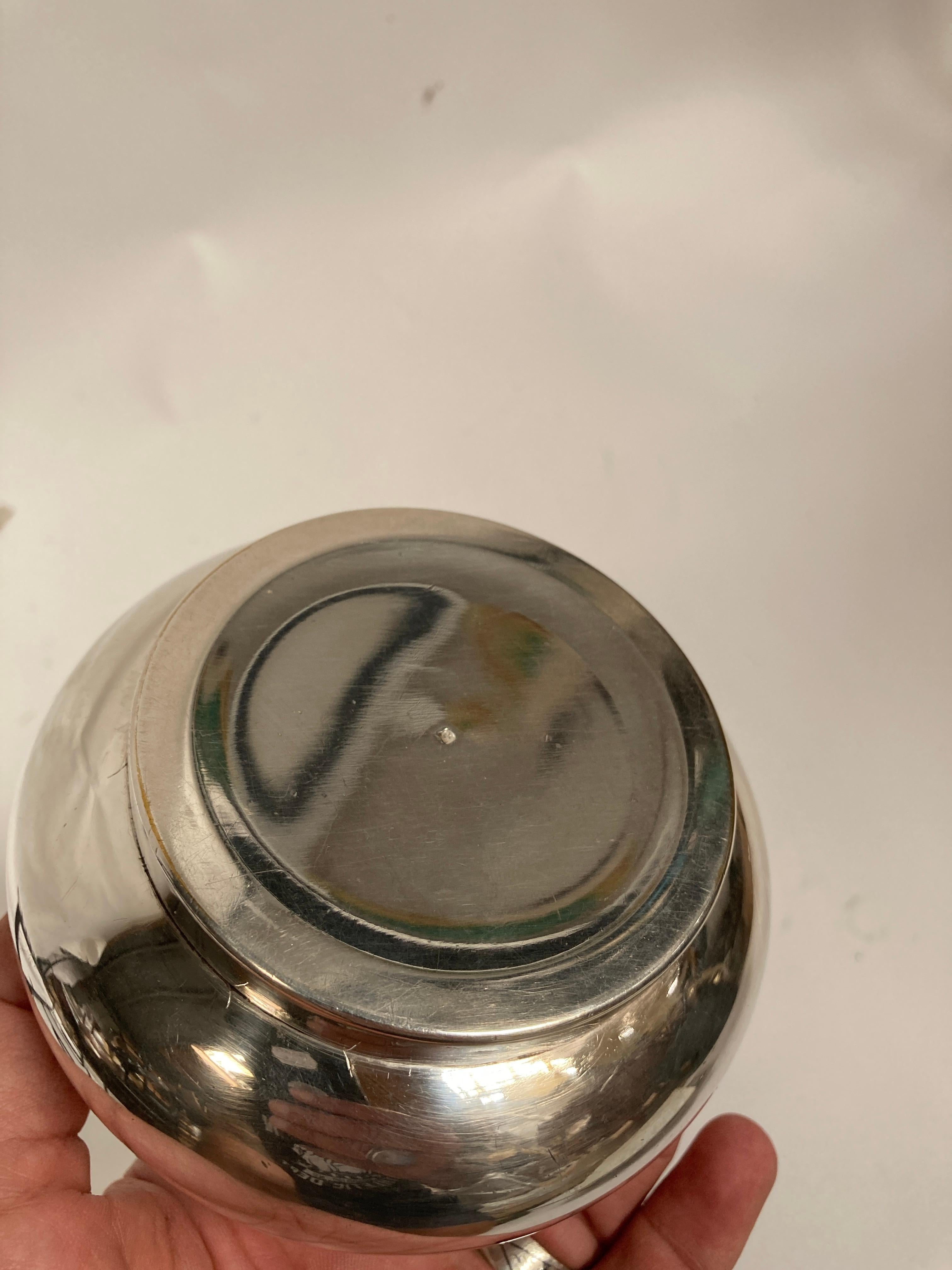 1970er versilberte Box oder Aschenbecher von Hermès (Ende des 20. Jahrhunderts) im Angebot
