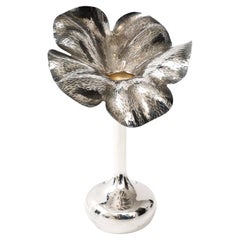 Retro 1970's Silver-Plated Brazilian Flower Shape Vase 