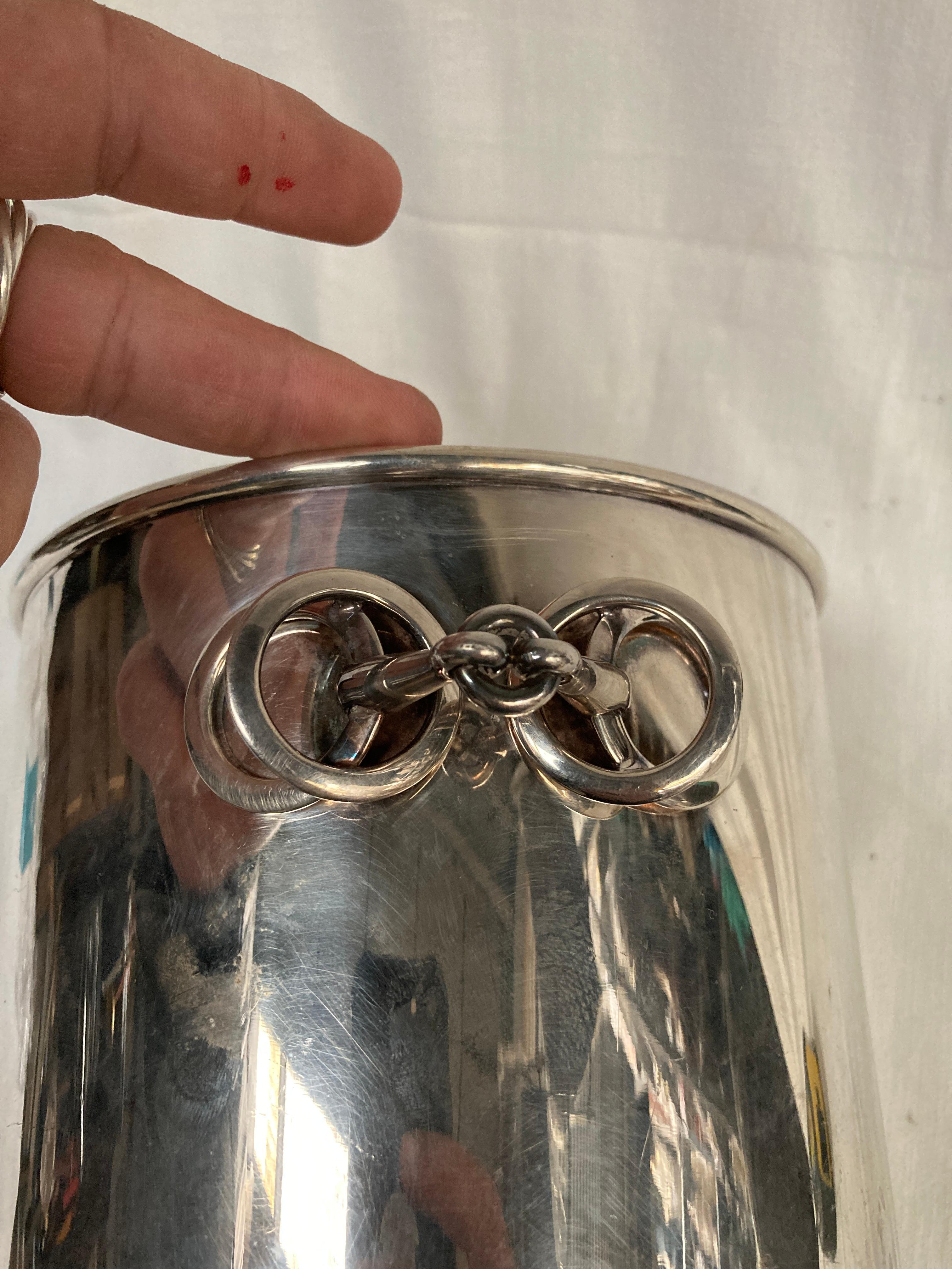 Secchiello da champagne in argento di Hermès degli anni '70 In condizioni buone in vendita a New York, NY