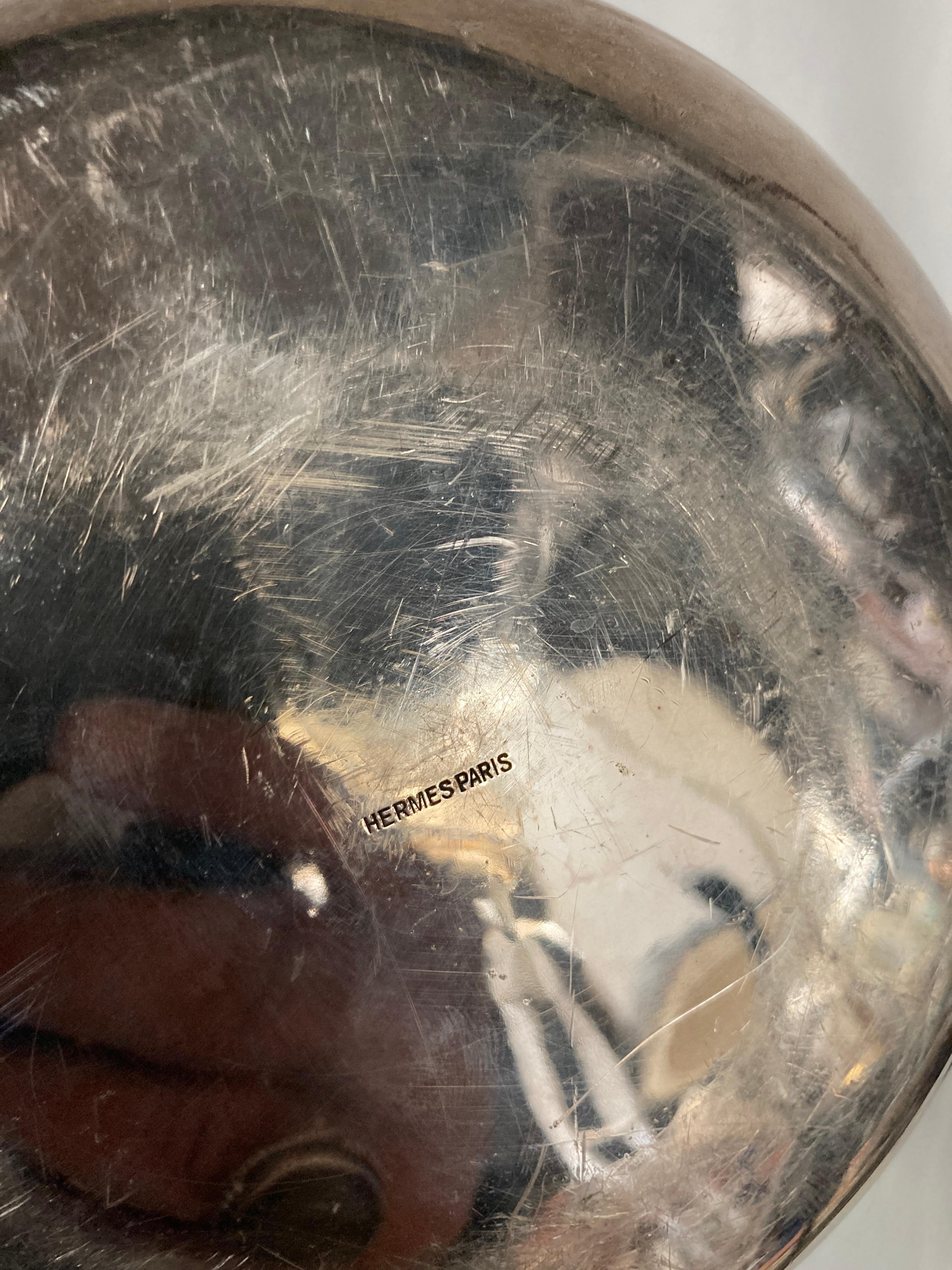 Placcato argento Secchiello da champagne in argento di Hermès degli anni '70 in vendita
