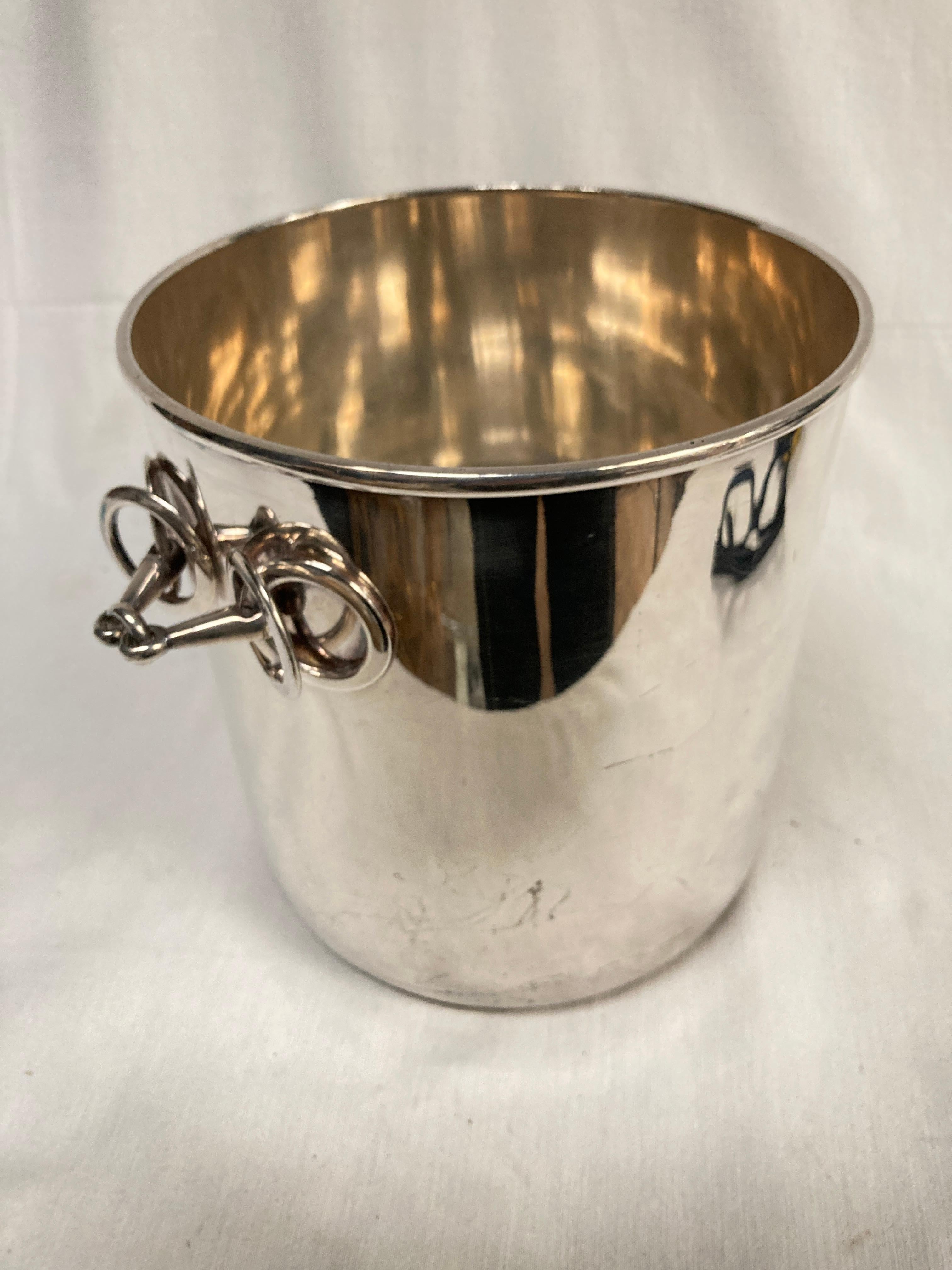 Secchiello da champagne in argento di Hermès degli anni '70 in vendita 1