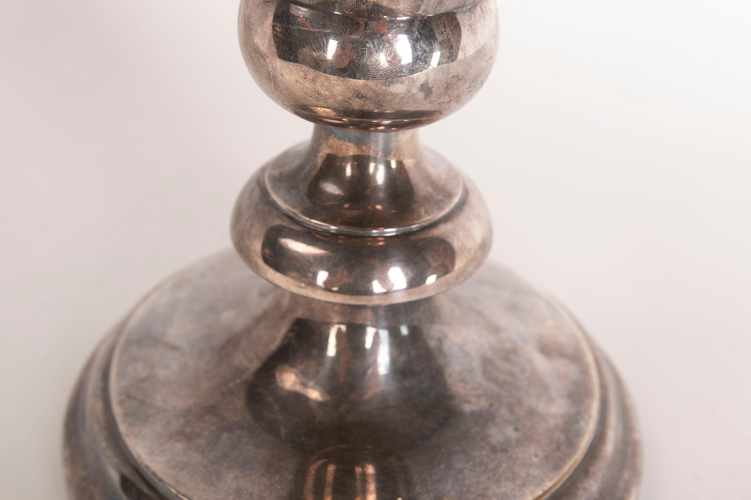 1970s Silver-Plated Christrofle Metal Candleholder For Sale 5
