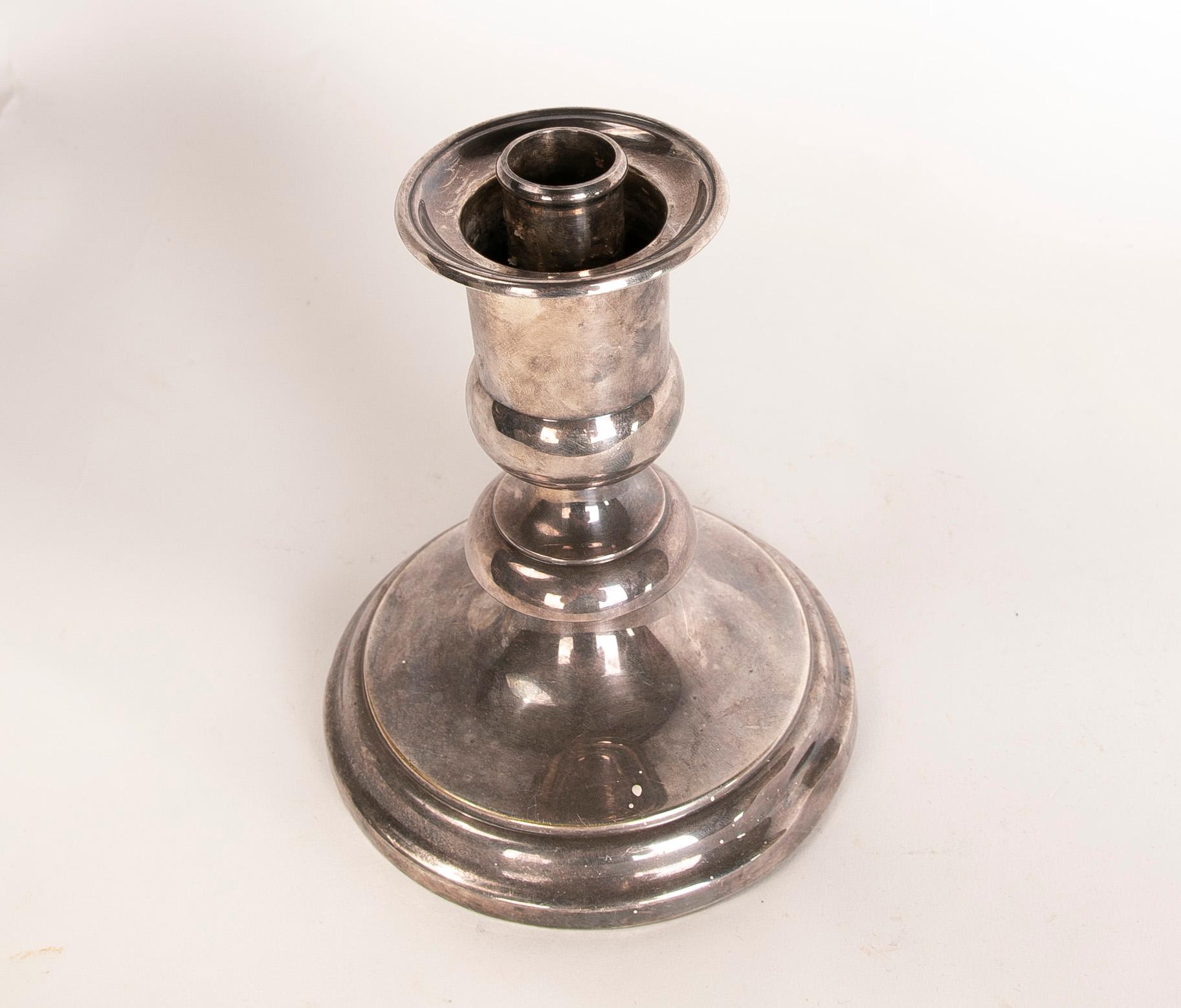 1970s Silver-plated christrofle metal candleholder.