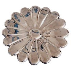 1970s Silver Plated Italian Flower Plate