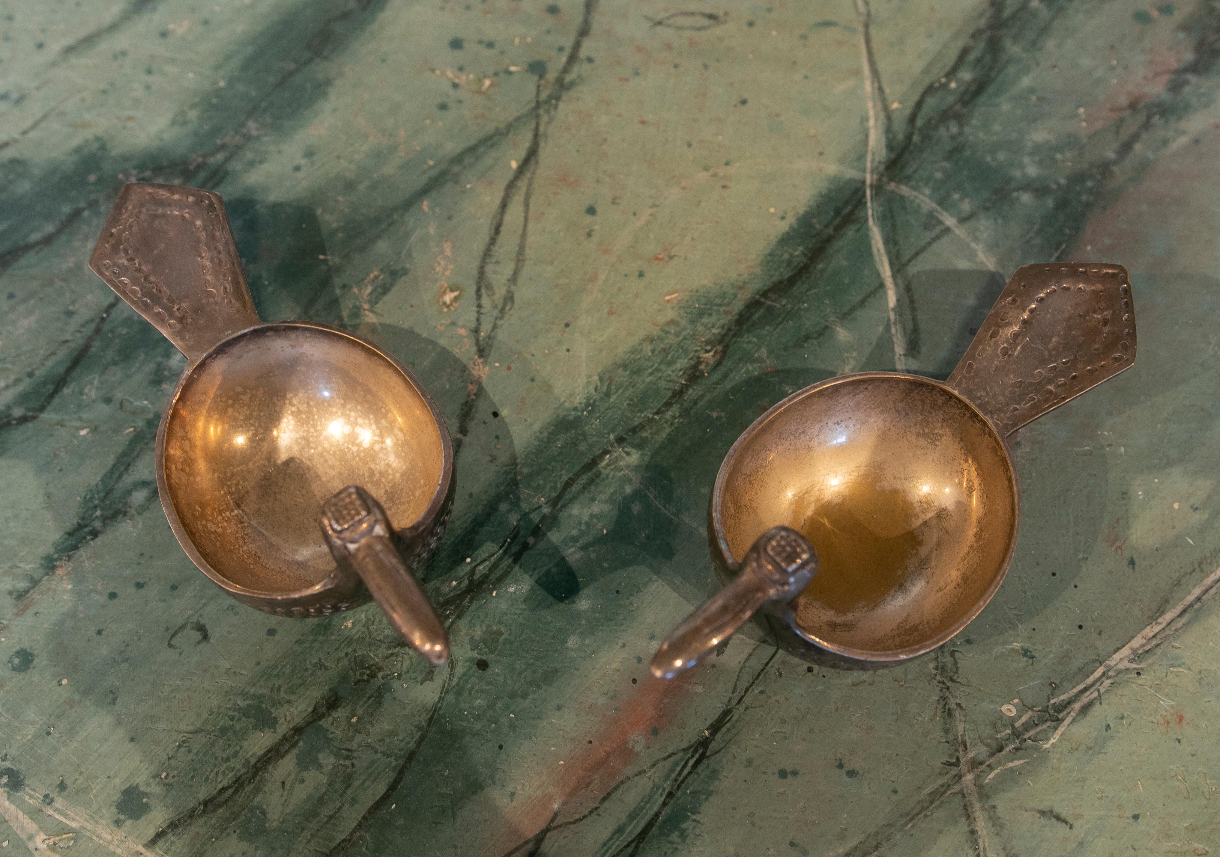 Bols en métal métallique argenté en forme d'oiseaux des années 1970 en vente 8