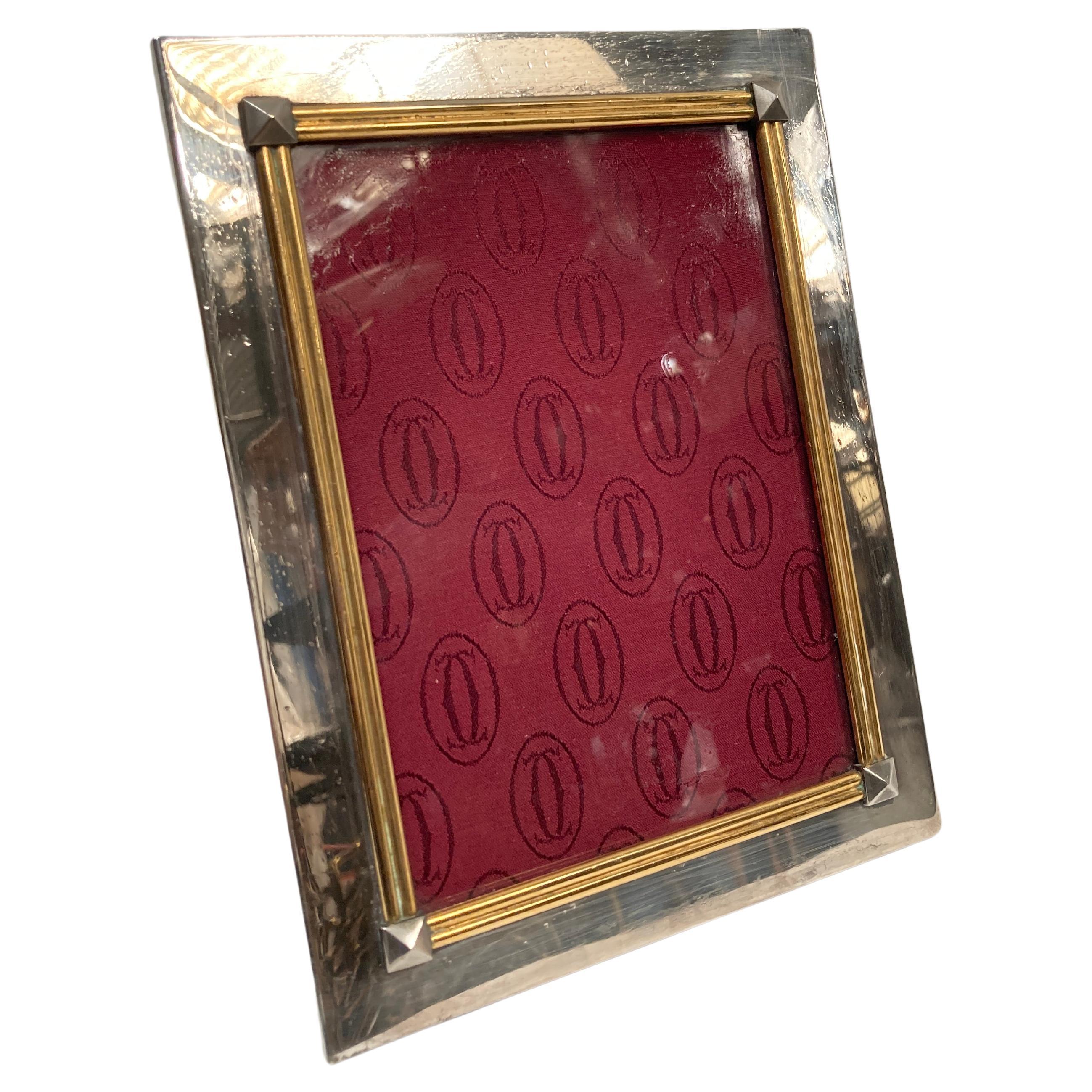 1970's silver plated picture frame by Cartier For Sale