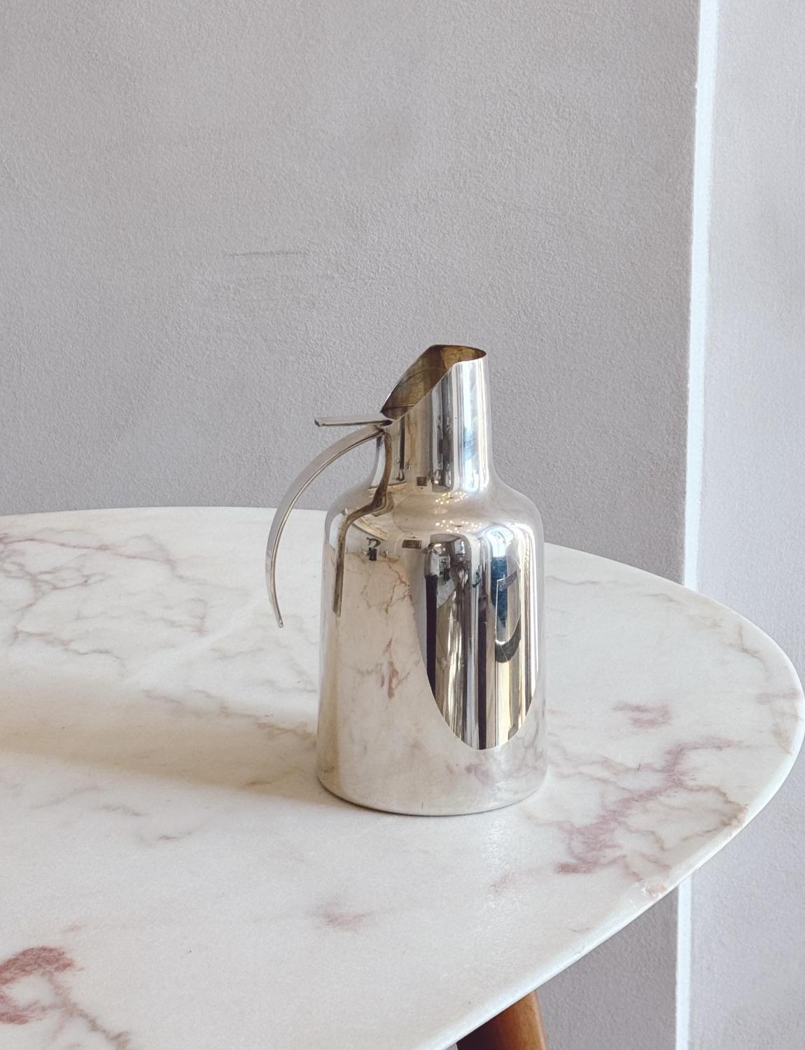 Termo y jarra de café Sabattini plateados de los años 70 Italiano en venta