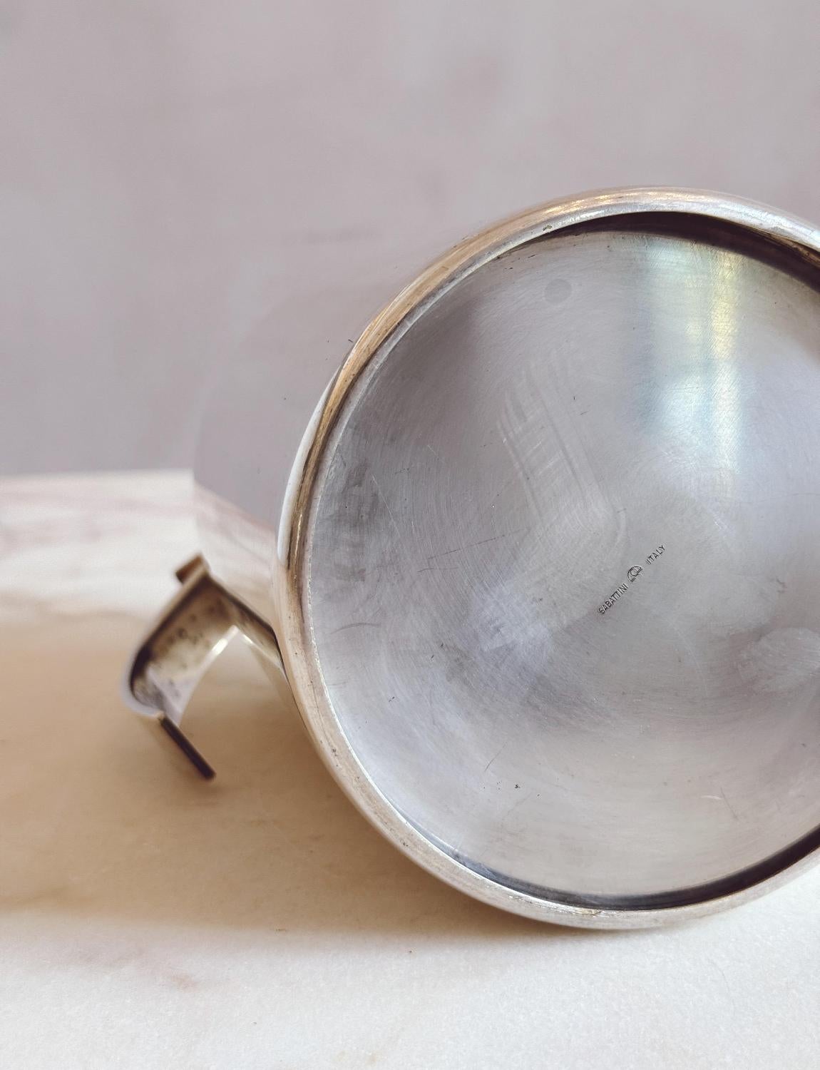Termo y jarra de café Sabattini plateados de los años 70 en venta 1