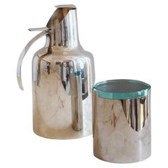 Thermos à café et pot à café Sabattini en métal argenté des années 1970
