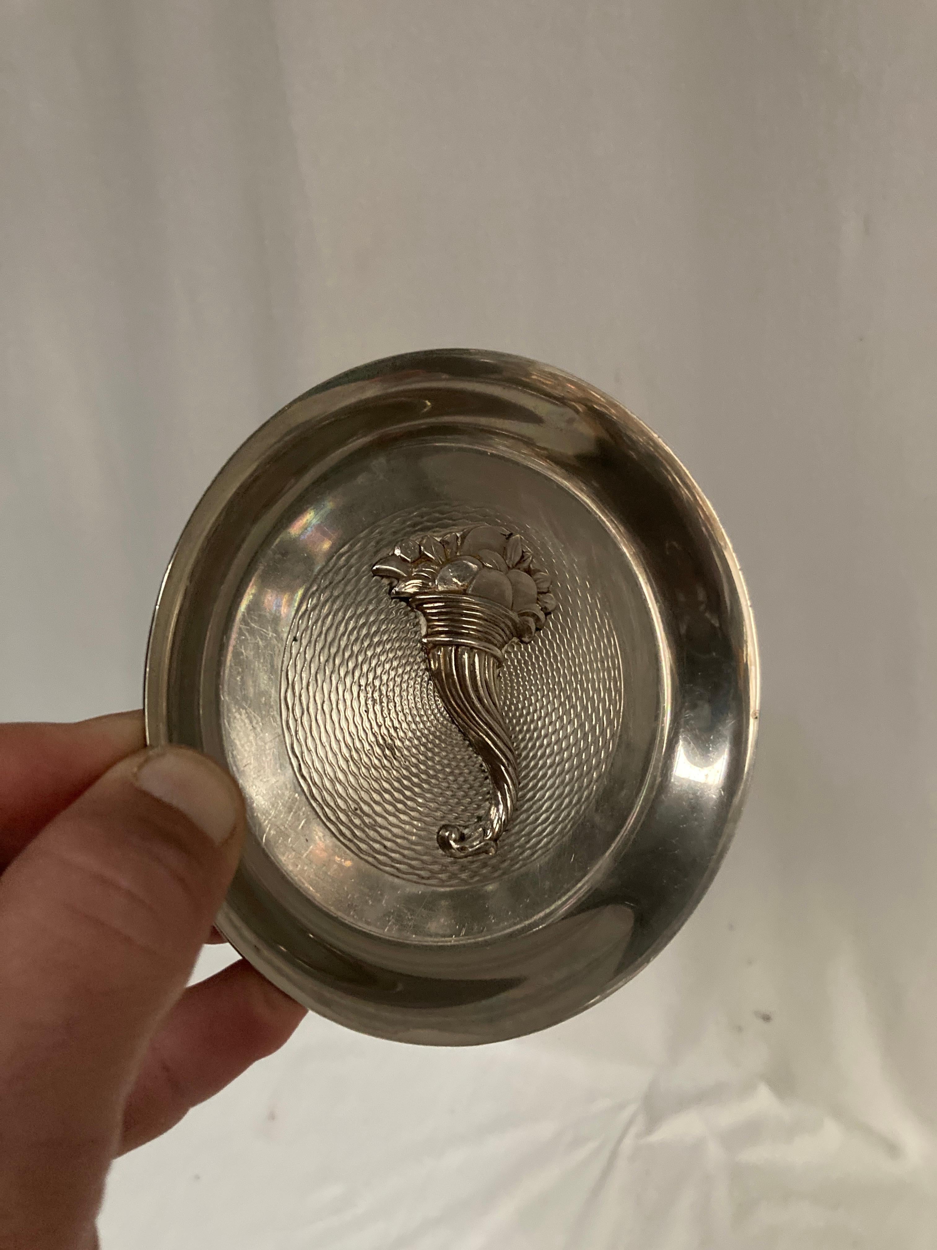 Posacenere o vide poche in argento degli anni '70 di Hermès
